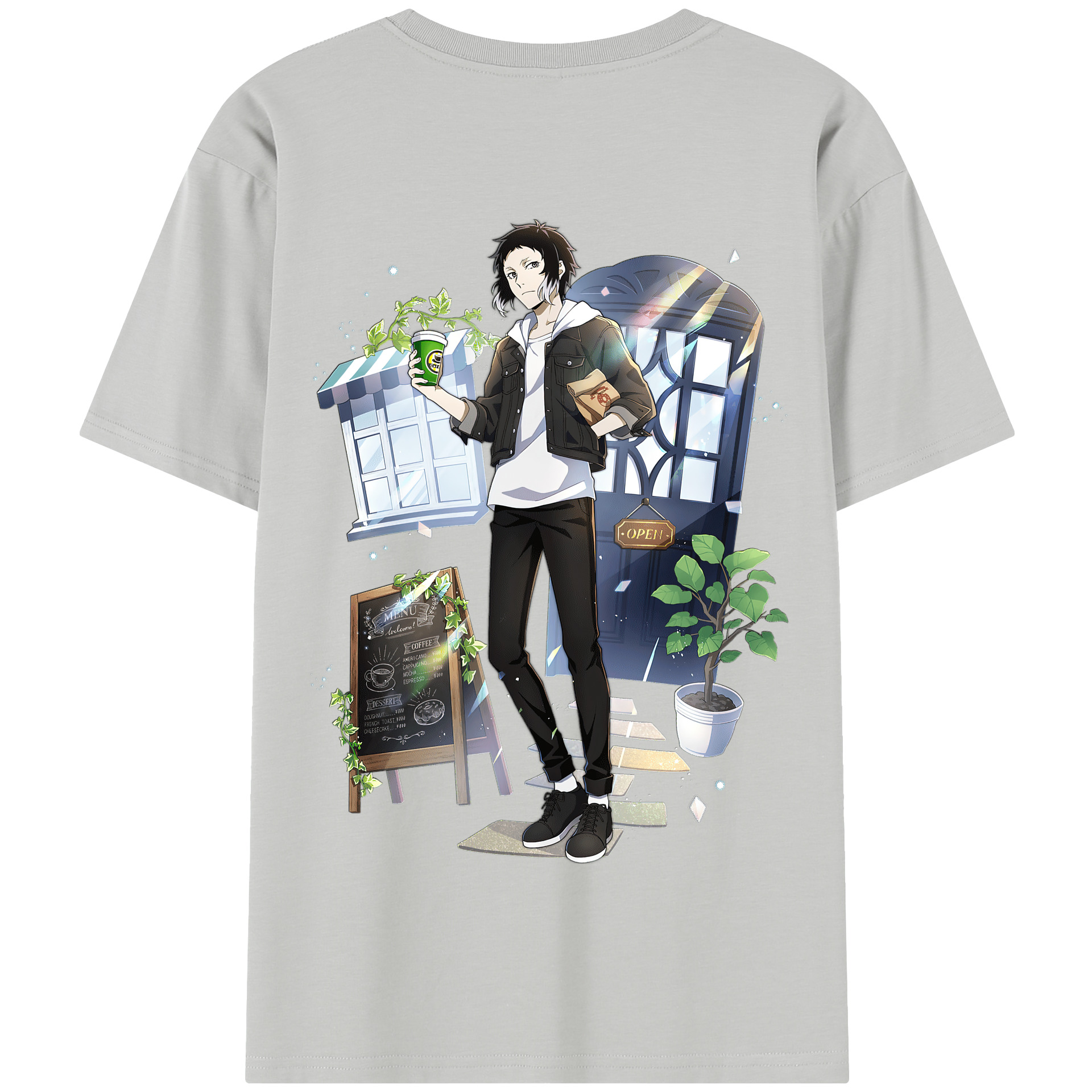 （画像用） 文豪ストレイドッグス Bungo Stray Dogs 綿100％半袖Tシャツ（背面プリント）