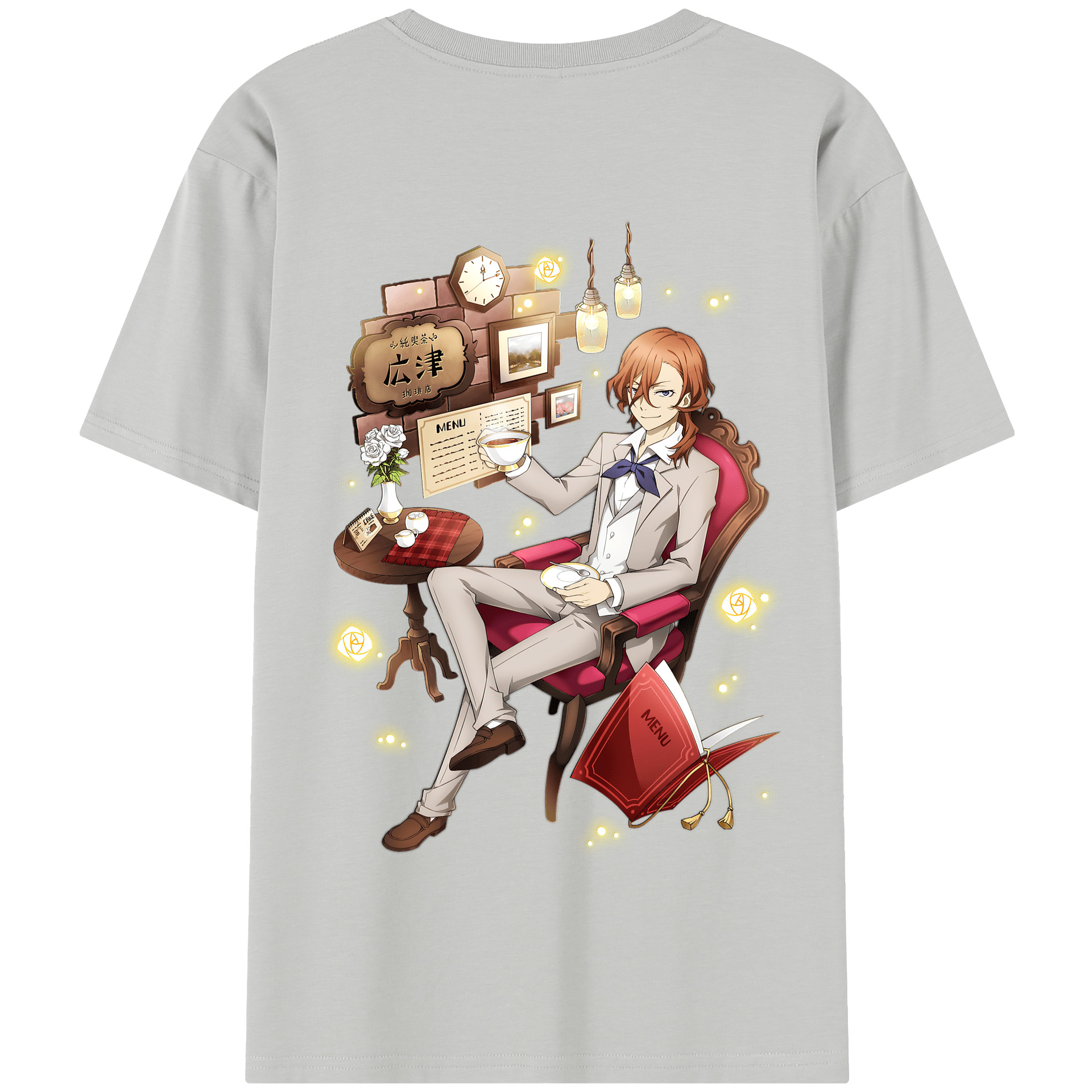（画像用） 文豪ストレイドッグス Bungo Stray Dogs 綿100％半袖Tシャツ（背面プリント）