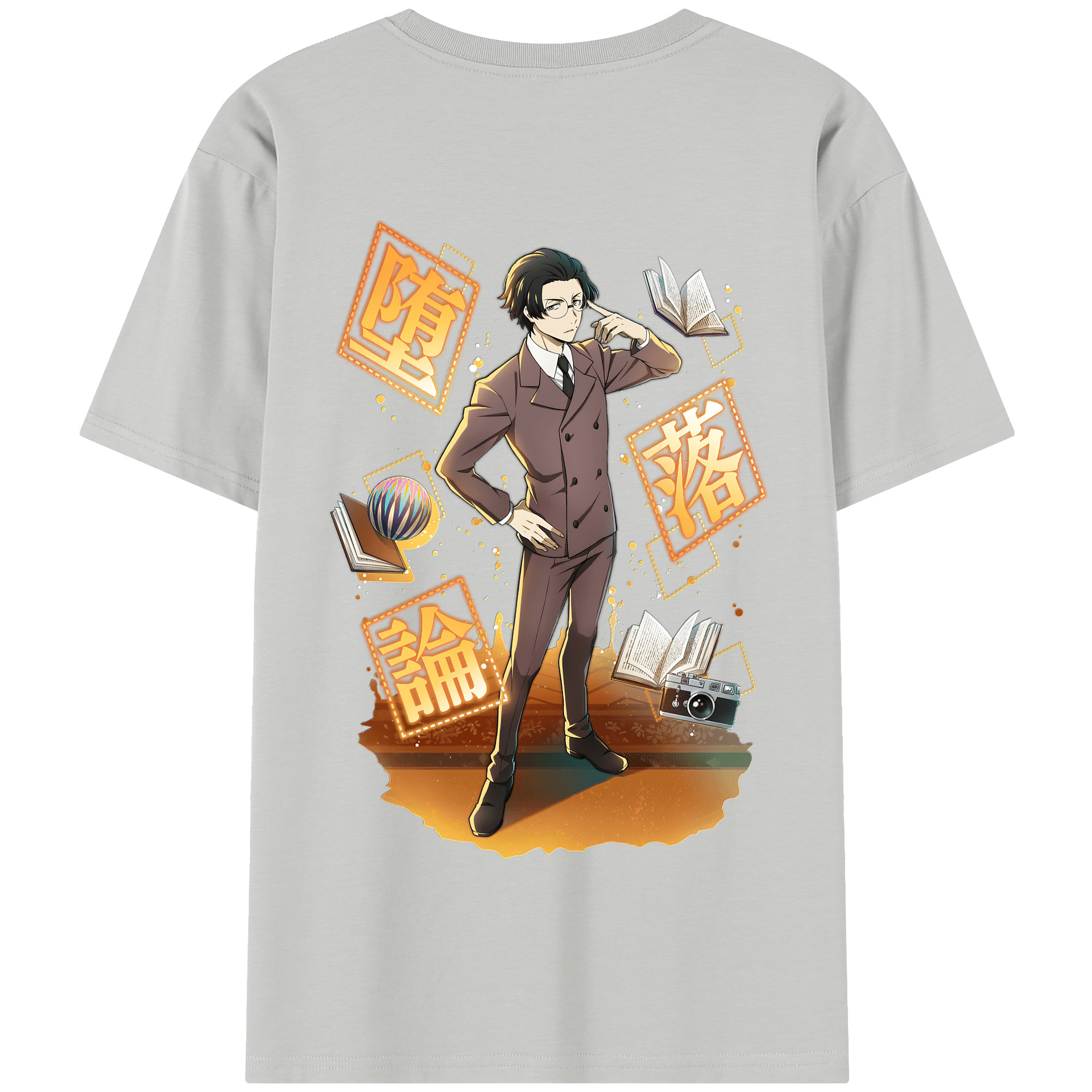 （画像用） 文豪ストレイドッグス Bungo Stray Dogs 綿100％半袖Tシャツ（背面プリント）