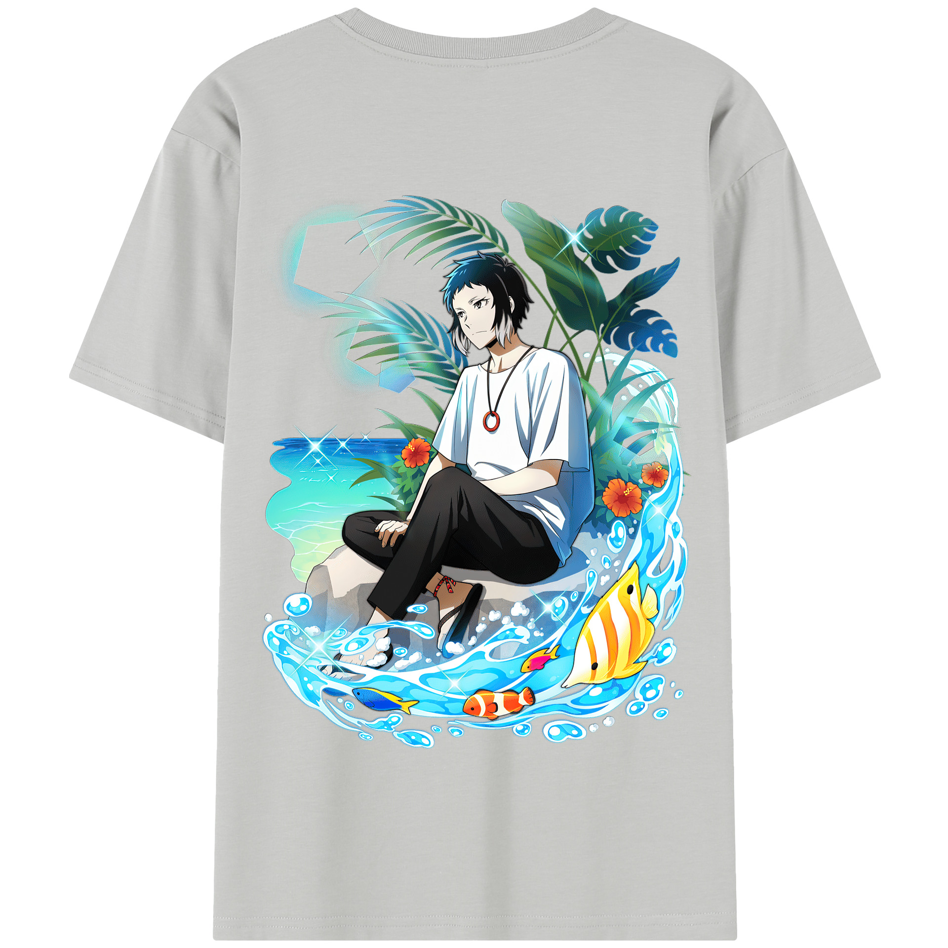 （画像用） 文豪ストレイドッグス Bungo Stray Dogs 綿100％半袖Tシャツ（背面プリント）