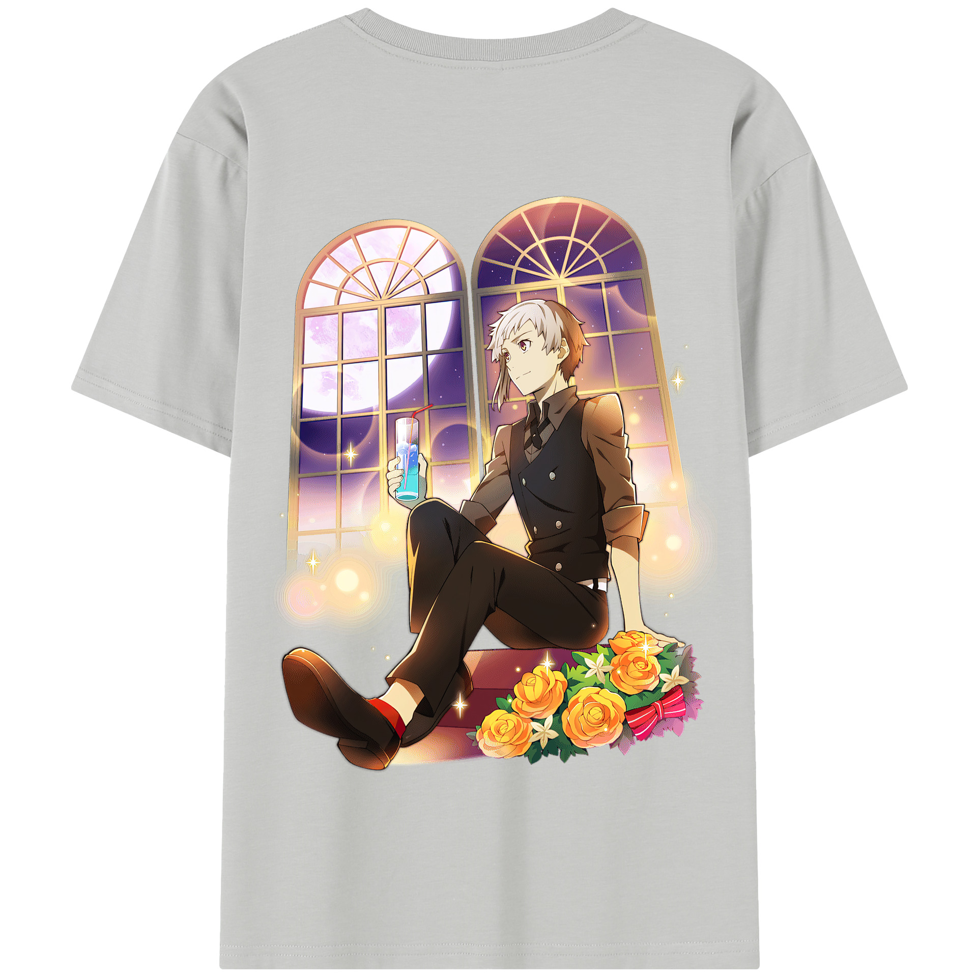 （画像用） 文豪ストレイドッグス Bungo Stray Dogs 綿100％半袖Tシャツ（背面プリント）