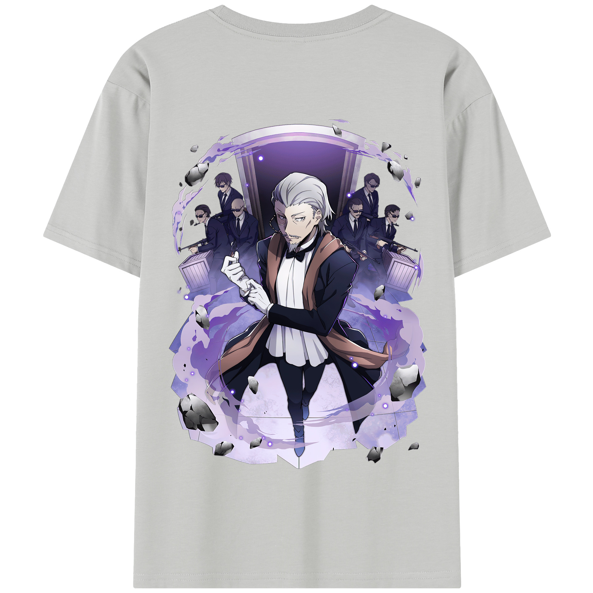 （画像用） 文豪ストレイドッグス Bungo Stray Dogs 綿100％半袖Tシャツ（背面プリント）