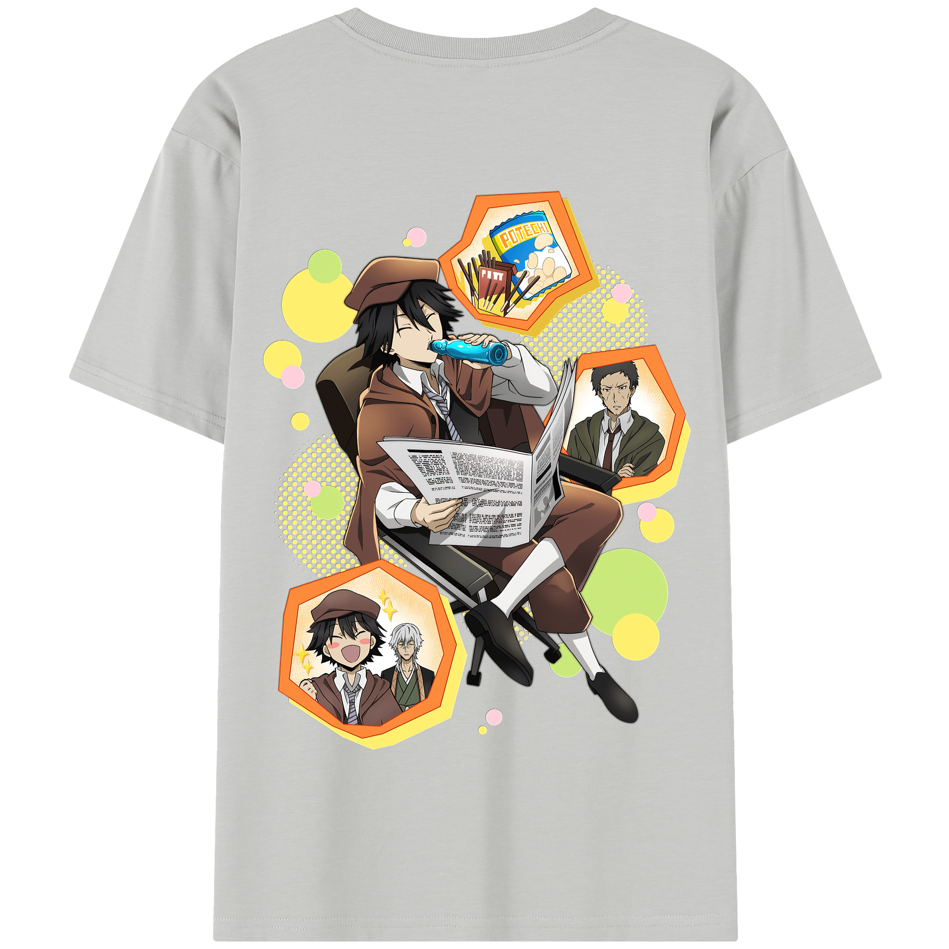 （画像用） 文豪ストレイドッグス Bungo Stray Dogs 綿100％半袖Tシャツ（背面プリント）