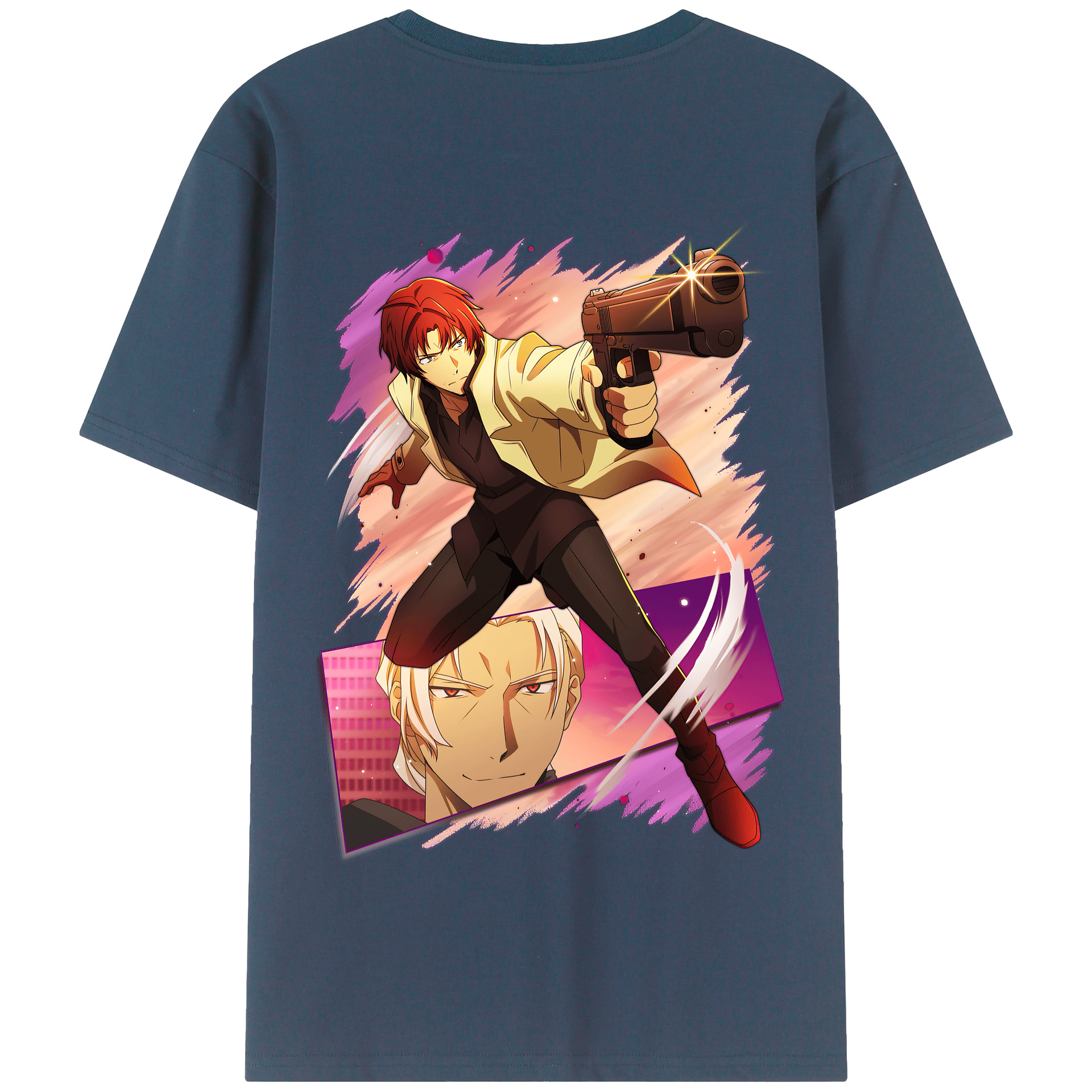 （画像用） 文豪ストレイドッグス Bungo Stray Dogs 綿100％半袖Tシャツ（背面プリント）