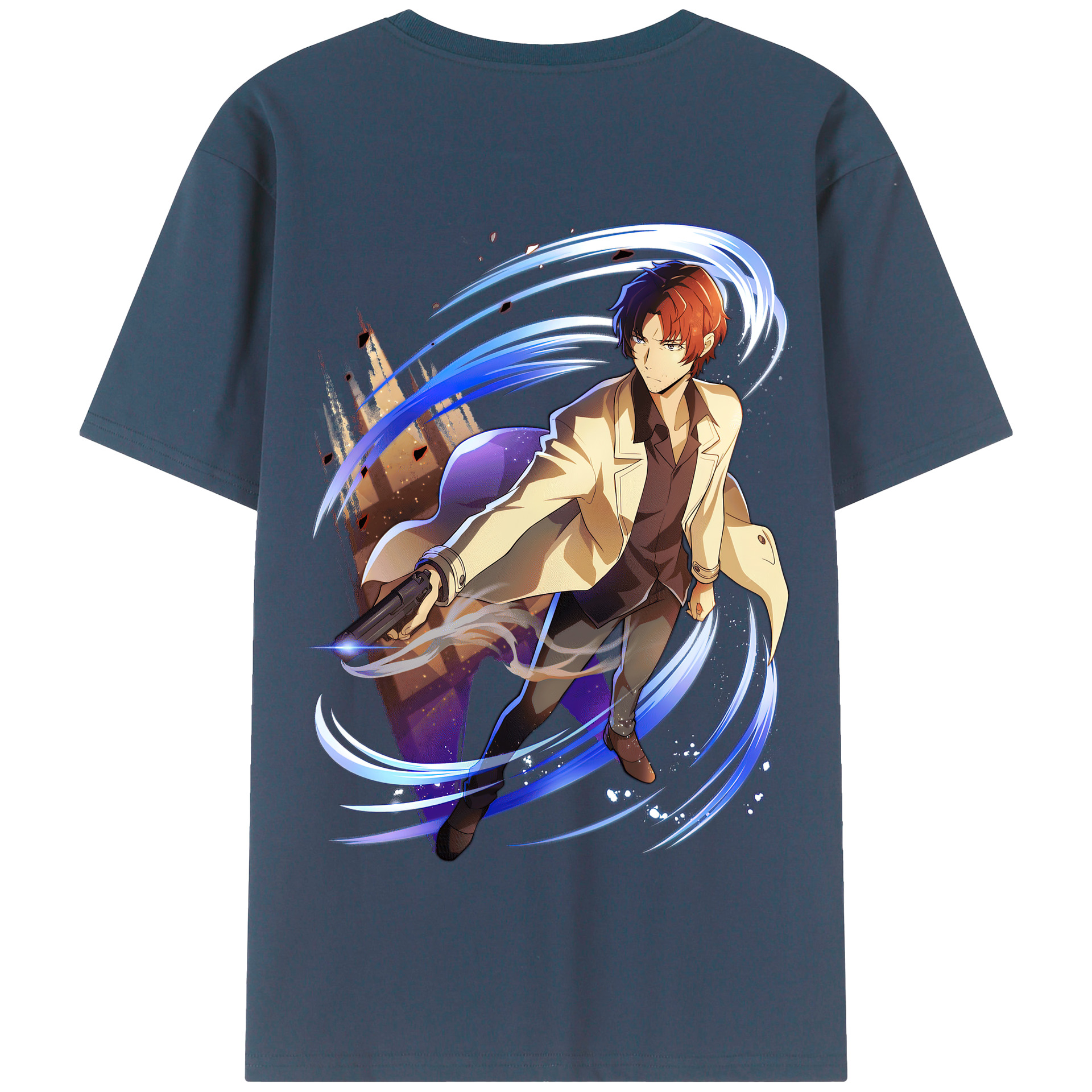 （画像用） 文豪ストレイドッグス Bungo Stray Dogs 綿100％半袖Tシャツ（背面プリント）