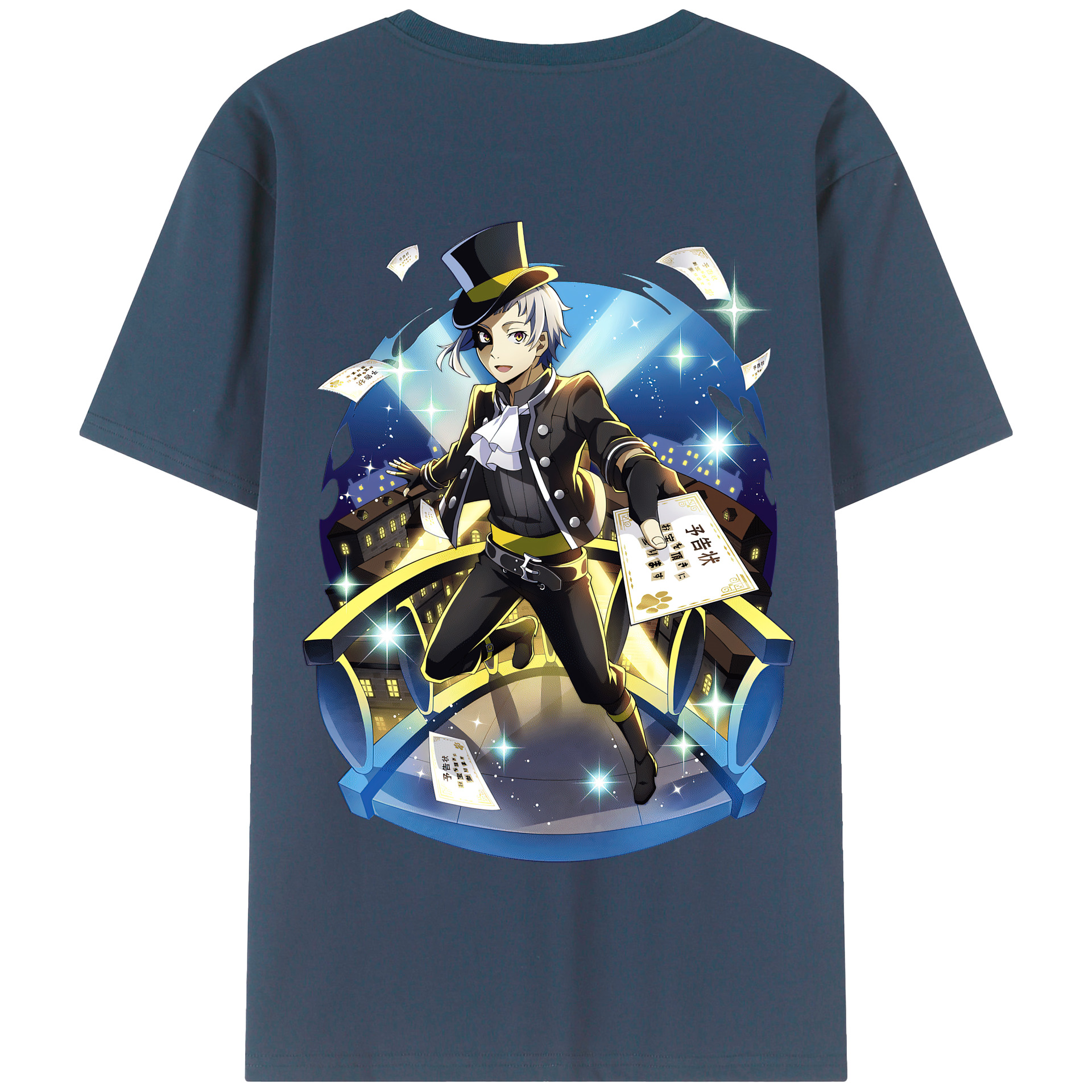 （画像用） 文豪ストレイドッグス Bungo Stray Dogs 綿100％半袖Tシャツ（背面プリント）