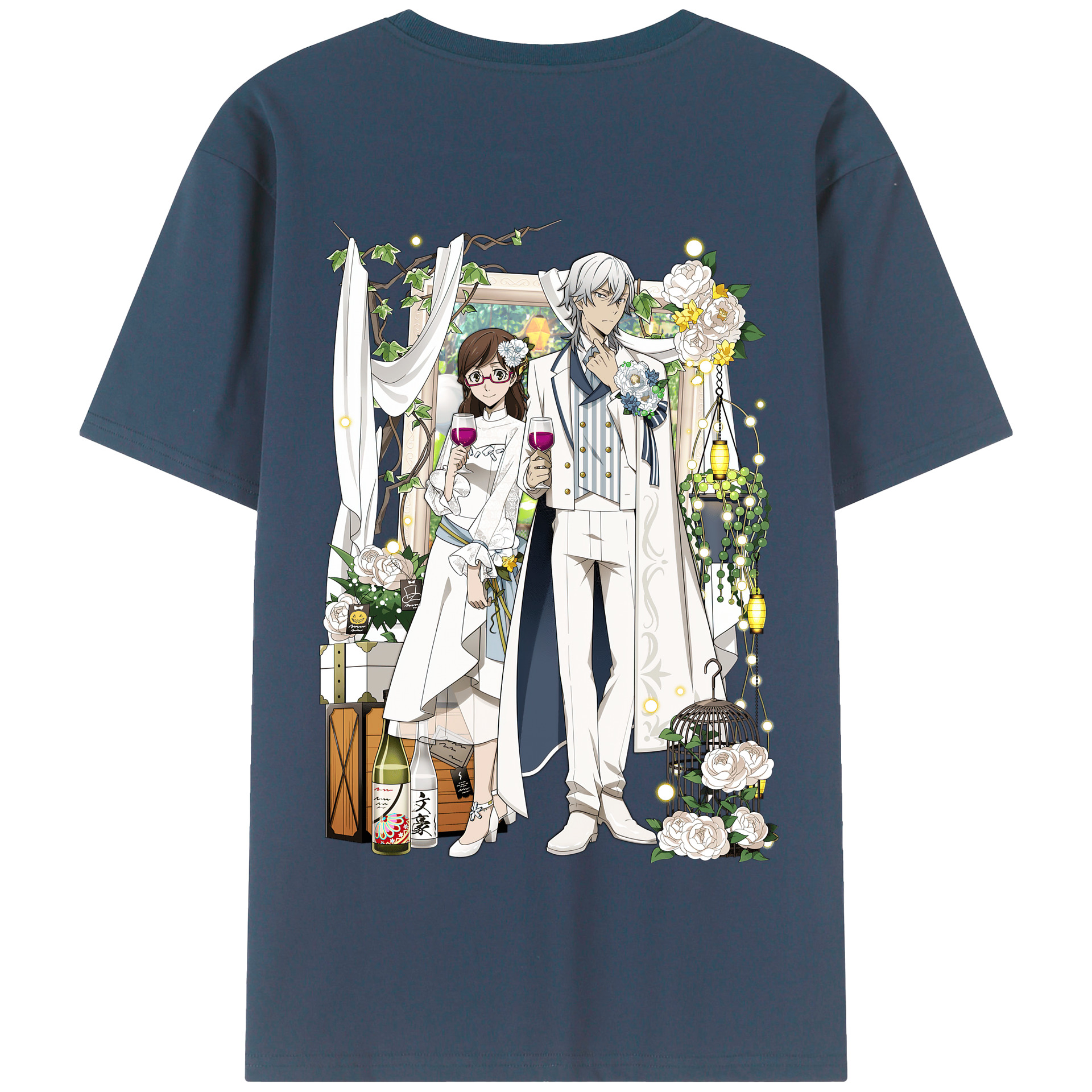 （画像用） 文豪ストレイドッグス Bungo Stray Dogs 綿100％半袖Tシャツ（背面プリント）