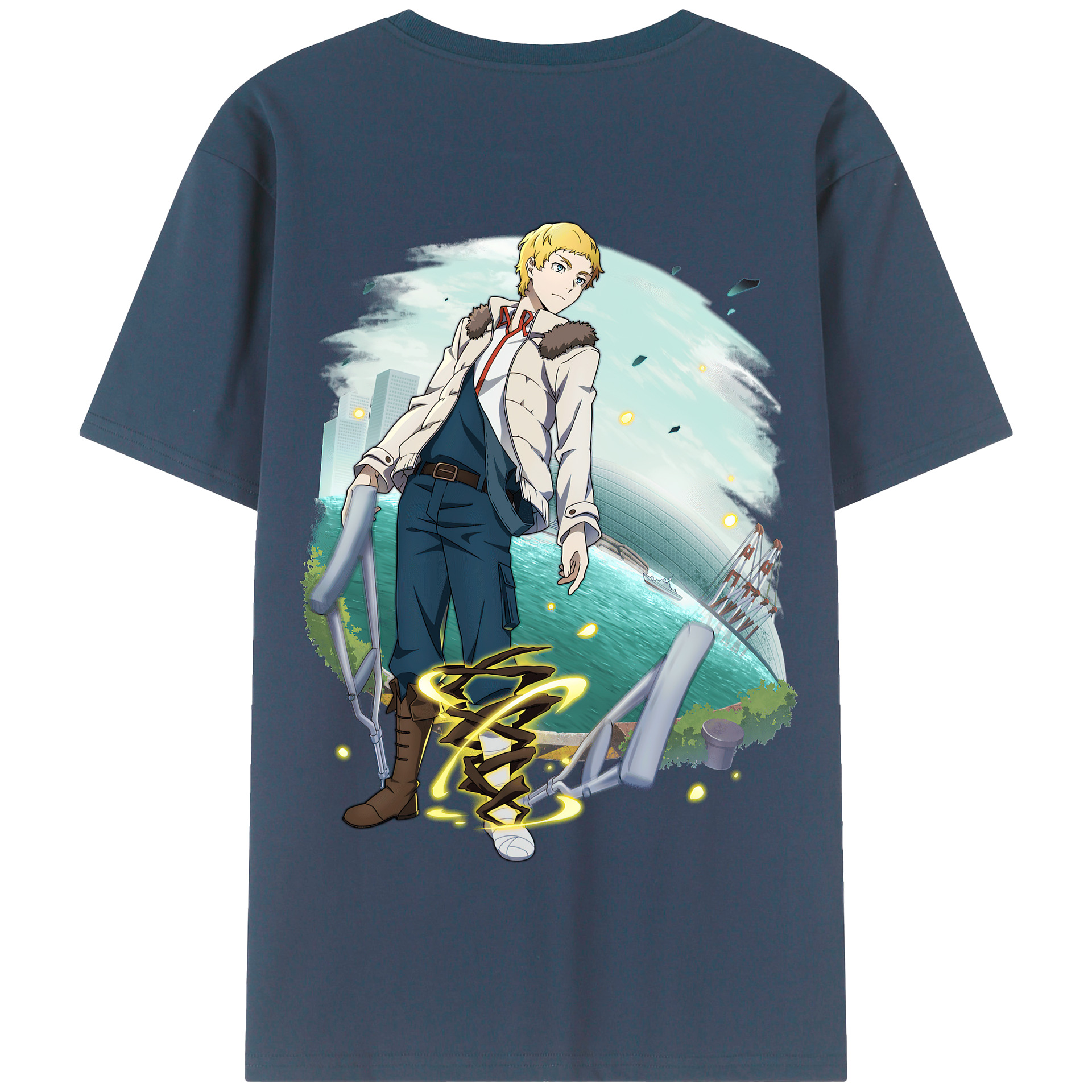 （画像用） 文豪ストレイドッグス Bungo Stray Dogs 綿100％半袖Tシャツ（背面プリント）