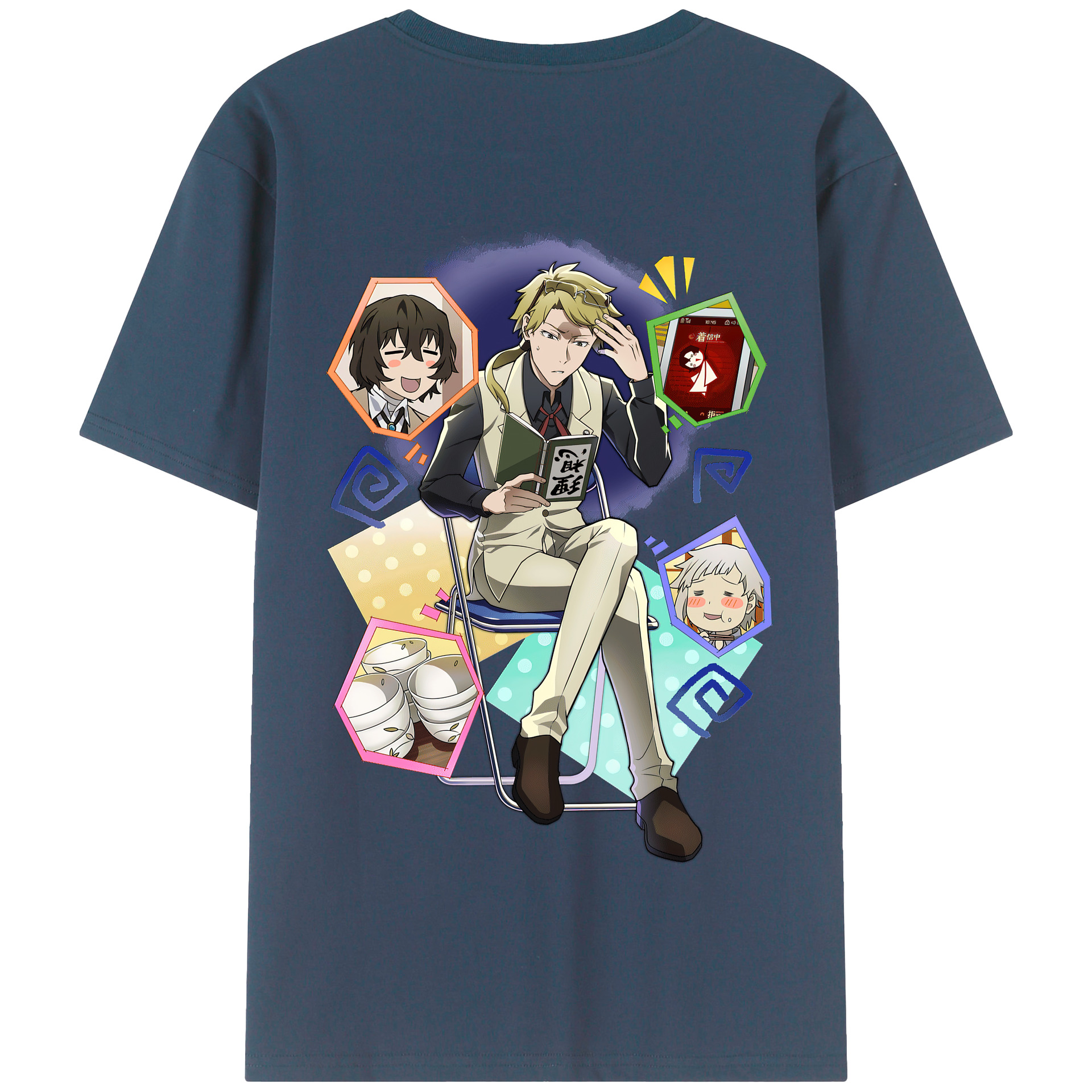 （画像用） 文豪ストレイドッグス Bungo Stray Dogs 綿100％半袖Tシャツ（背面プリント）