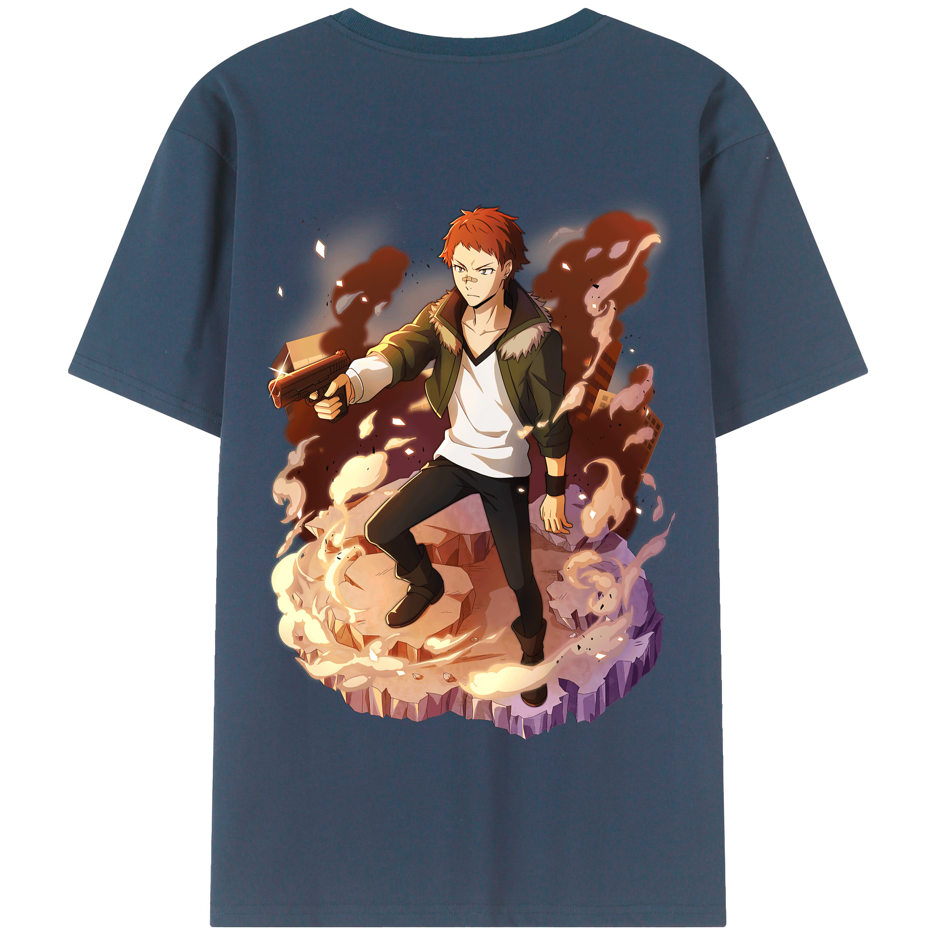 （画像用） 文豪ストレイドッグス Bungo Stray Dogs 綿100％半袖Tシャツ（背面プリント）