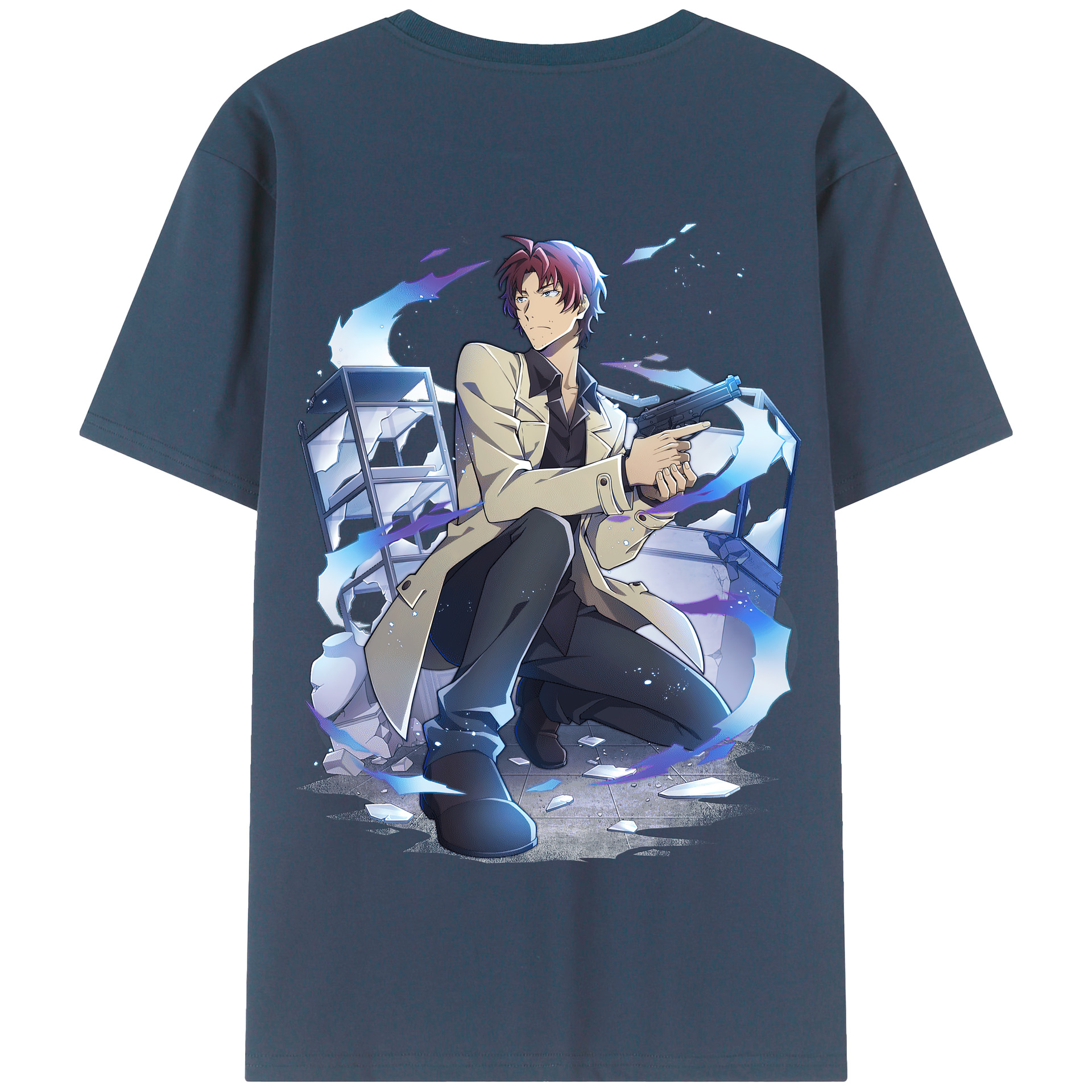 （画像用） 文豪ストレイドッグス Bungo Stray Dogs 綿100％半袖Tシャツ（背面プリント）