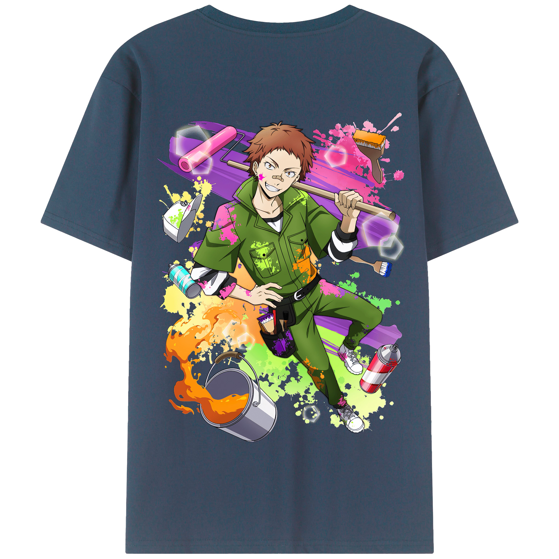 （画像用） 文豪ストレイドッグス Bungo Stray Dogs 綿100％半袖Tシャツ（背面プリント）