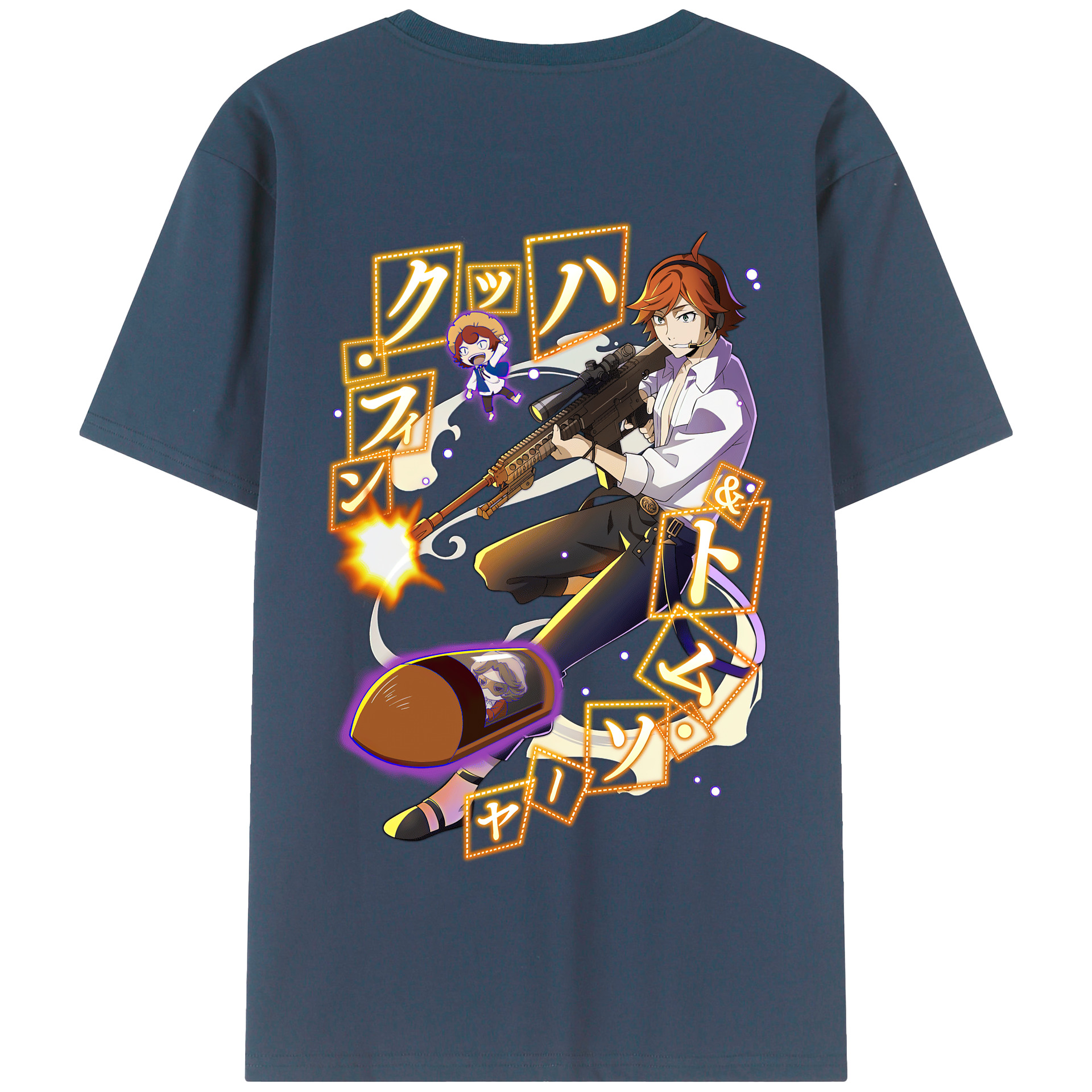 （画像用） 文豪ストレイドッグス Bungo Stray Dogs 綿100％半袖Tシャツ（背面プリント）