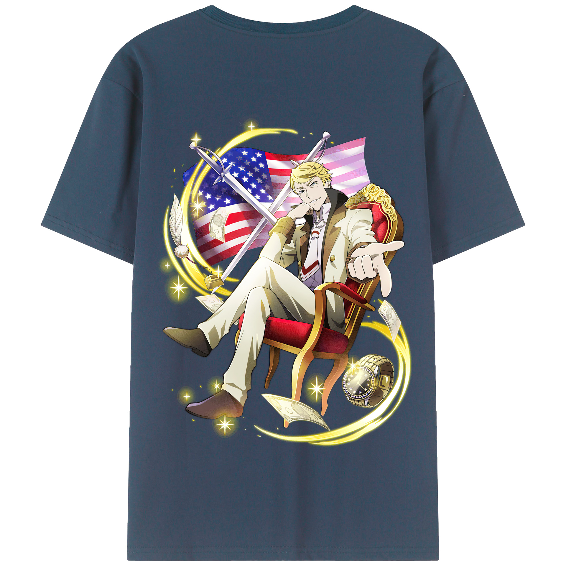 （画像用） 文豪ストレイドッグス Bungo Stray Dogs 綿100％半袖Tシャツ（背面プリント）