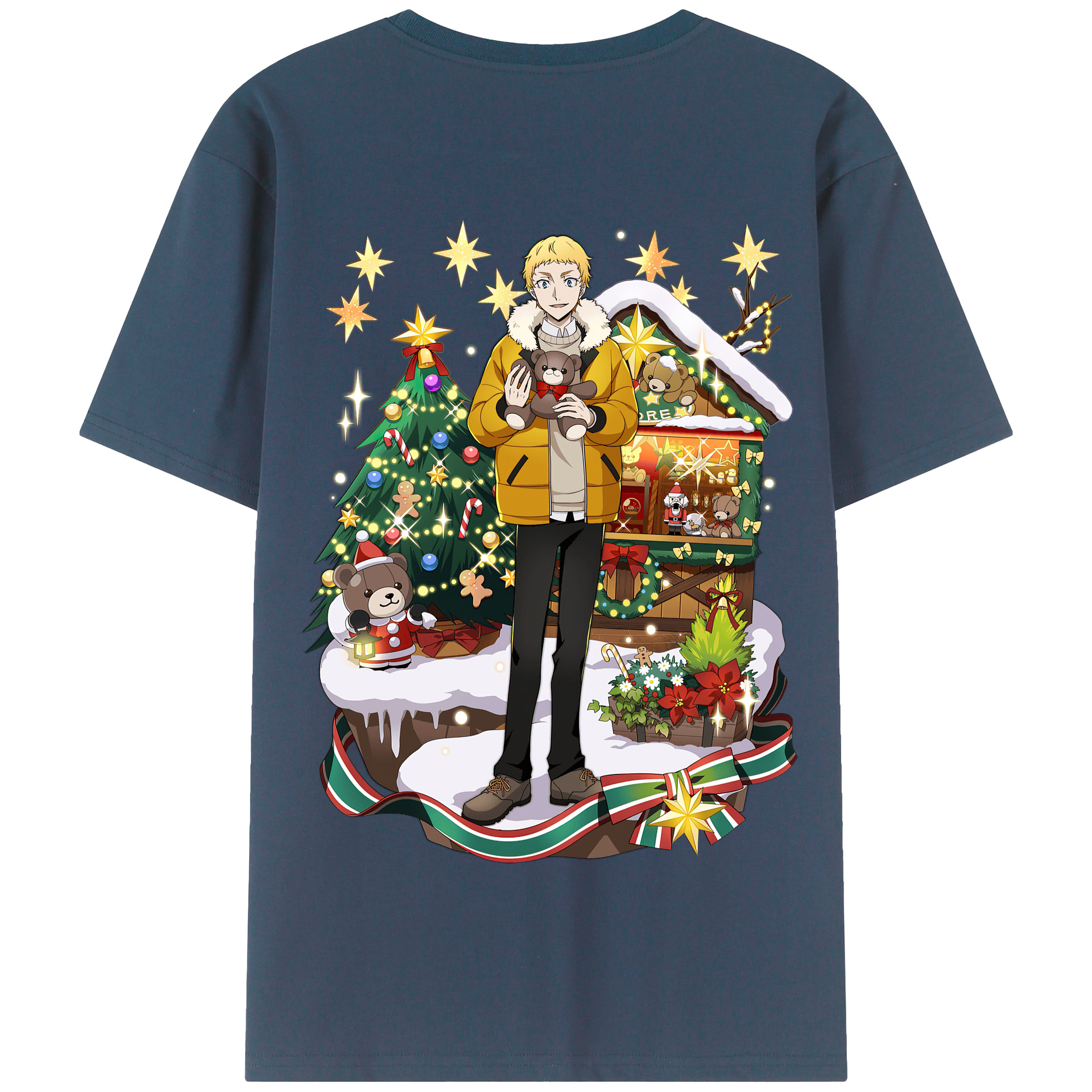 （画像用） 文豪ストレイドッグス Bungo Stray Dogs 綿100％半袖Tシャツ（背面プリント）