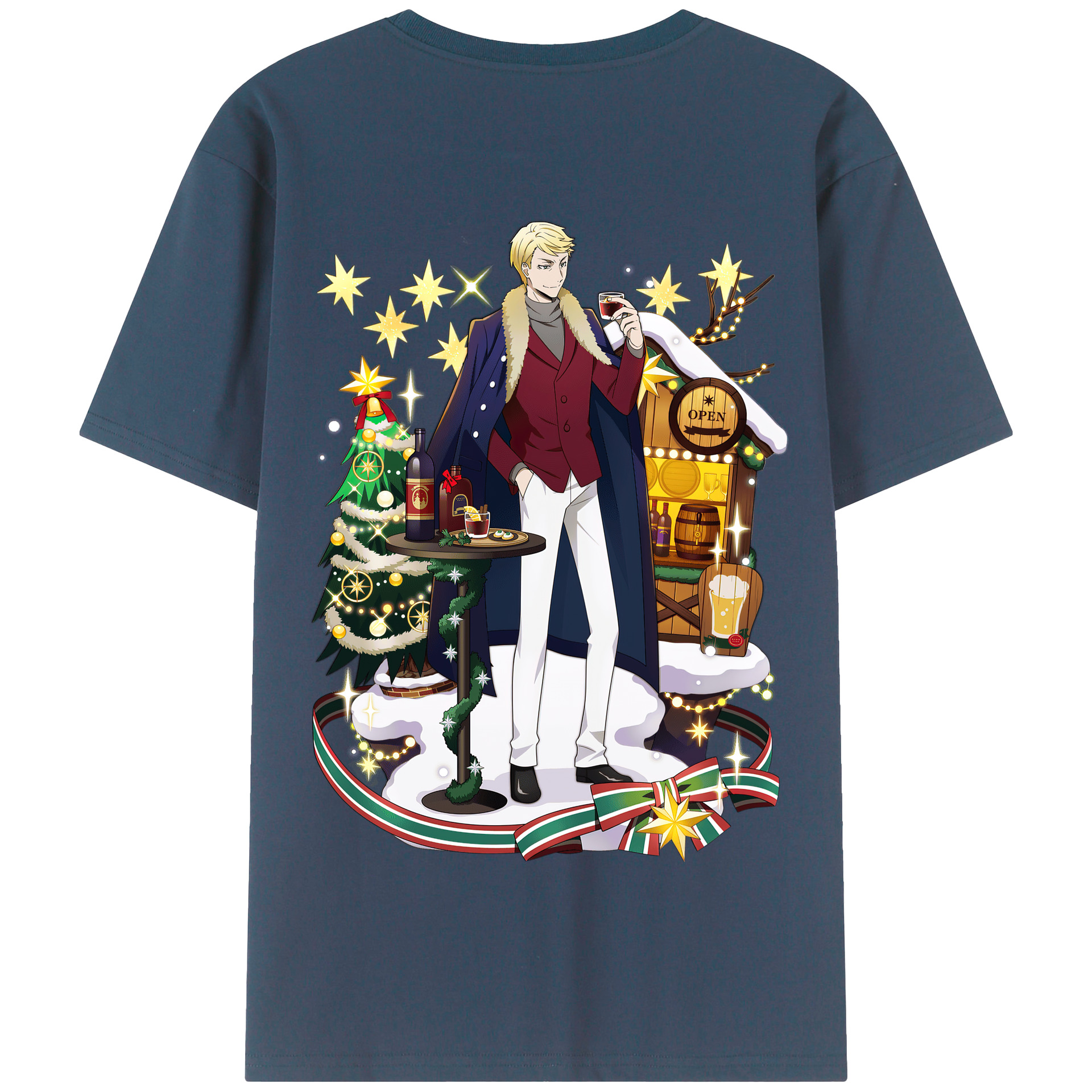 （画像用） 文豪ストレイドッグス Bungo Stray Dogs 綿100％半袖Tシャツ（背面プリント）
