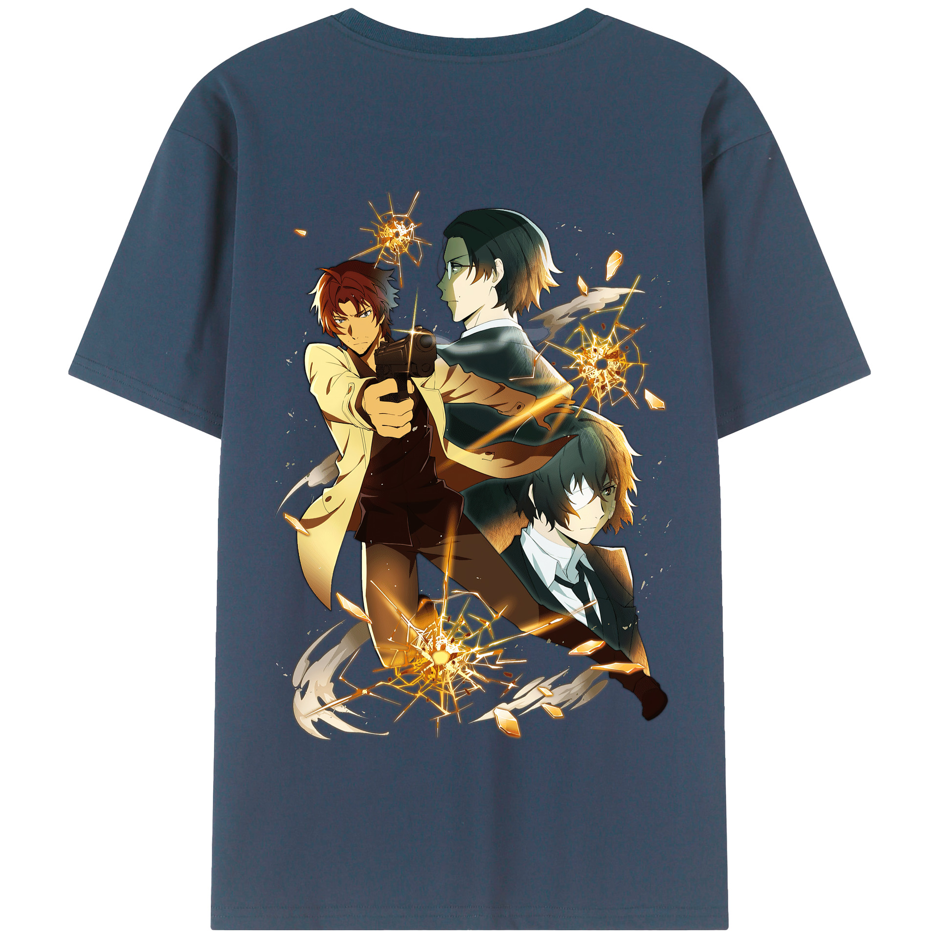 （画像用） 文豪ストレイドッグス Bungo Stray Dogs 綿100％半袖Tシャツ（背面プリント）