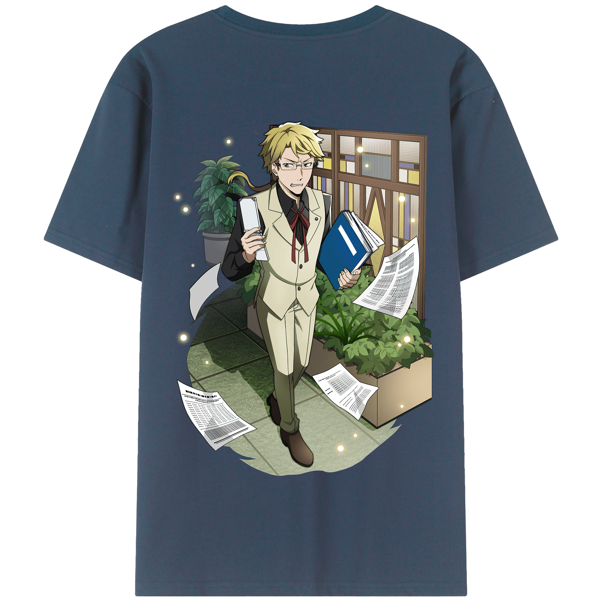 （画像用） 文豪ストレイドッグス Bungo Stray Dogs 綿100％半袖Tシャツ（背面プリント）