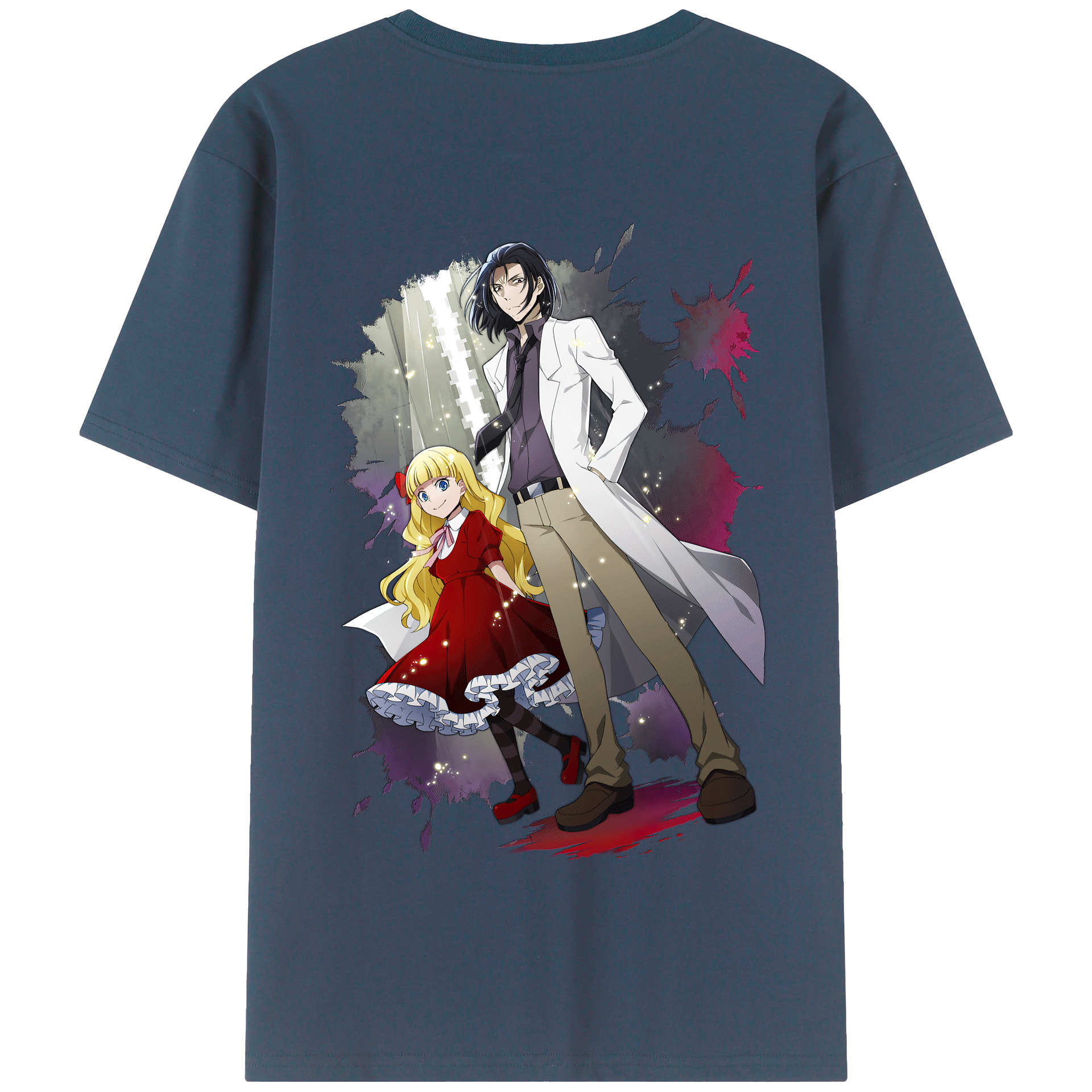 （画像用） 文豪ストレイドッグス Bungo Stray Dogs 綿100％半袖Tシャツ（背面プリント）