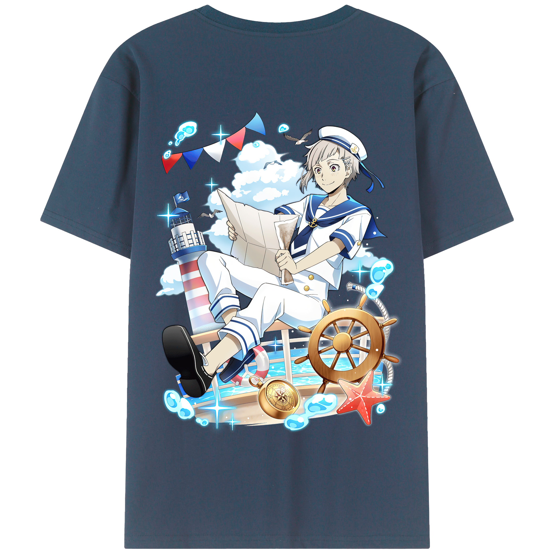 （画像用） 文豪ストレイドッグス Bungo Stray Dogs 綿100％半袖Tシャツ（背面プリント）