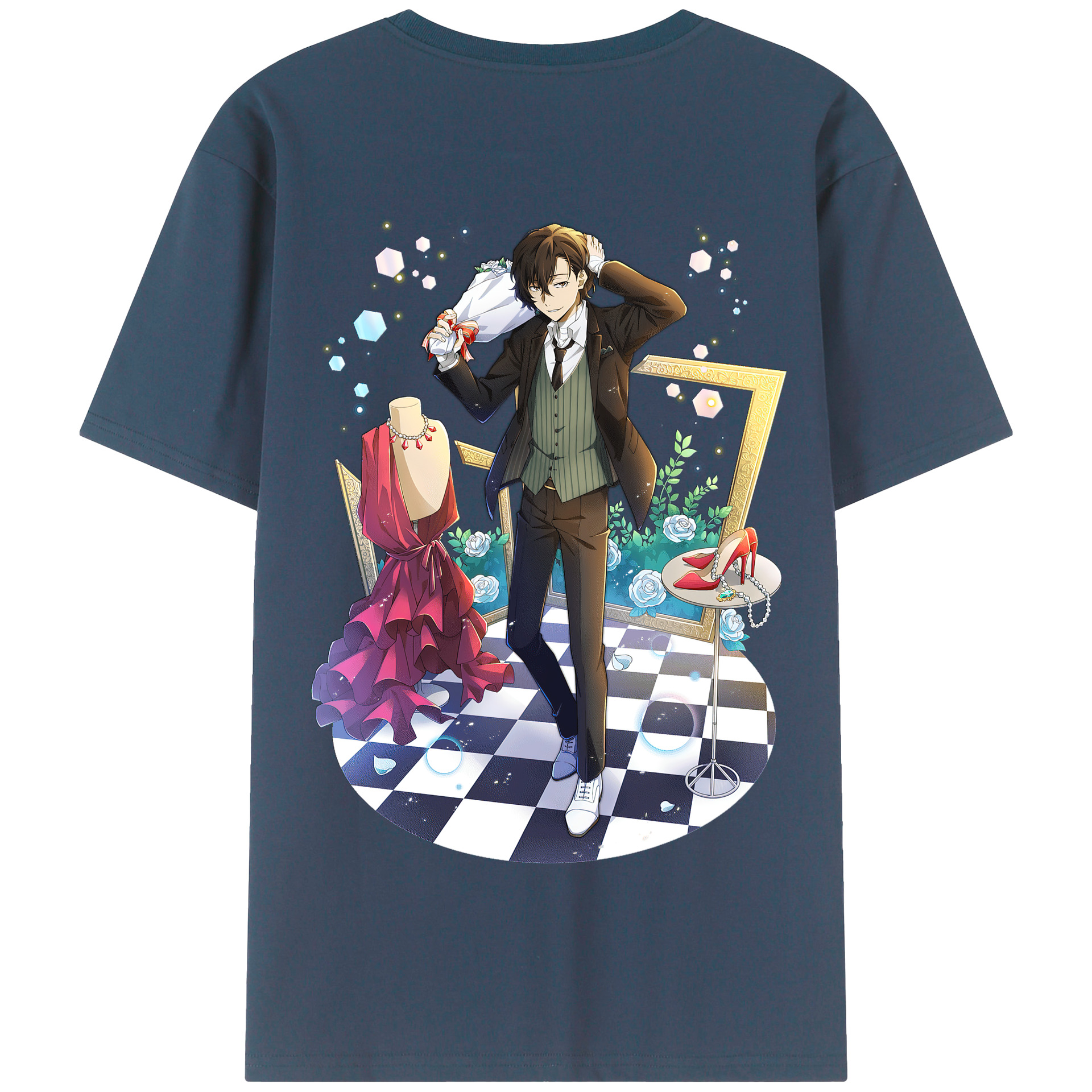 （画像用） 文豪ストレイドッグス Bungo Stray Dogs 綿100％半袖Tシャツ（背面プリント）