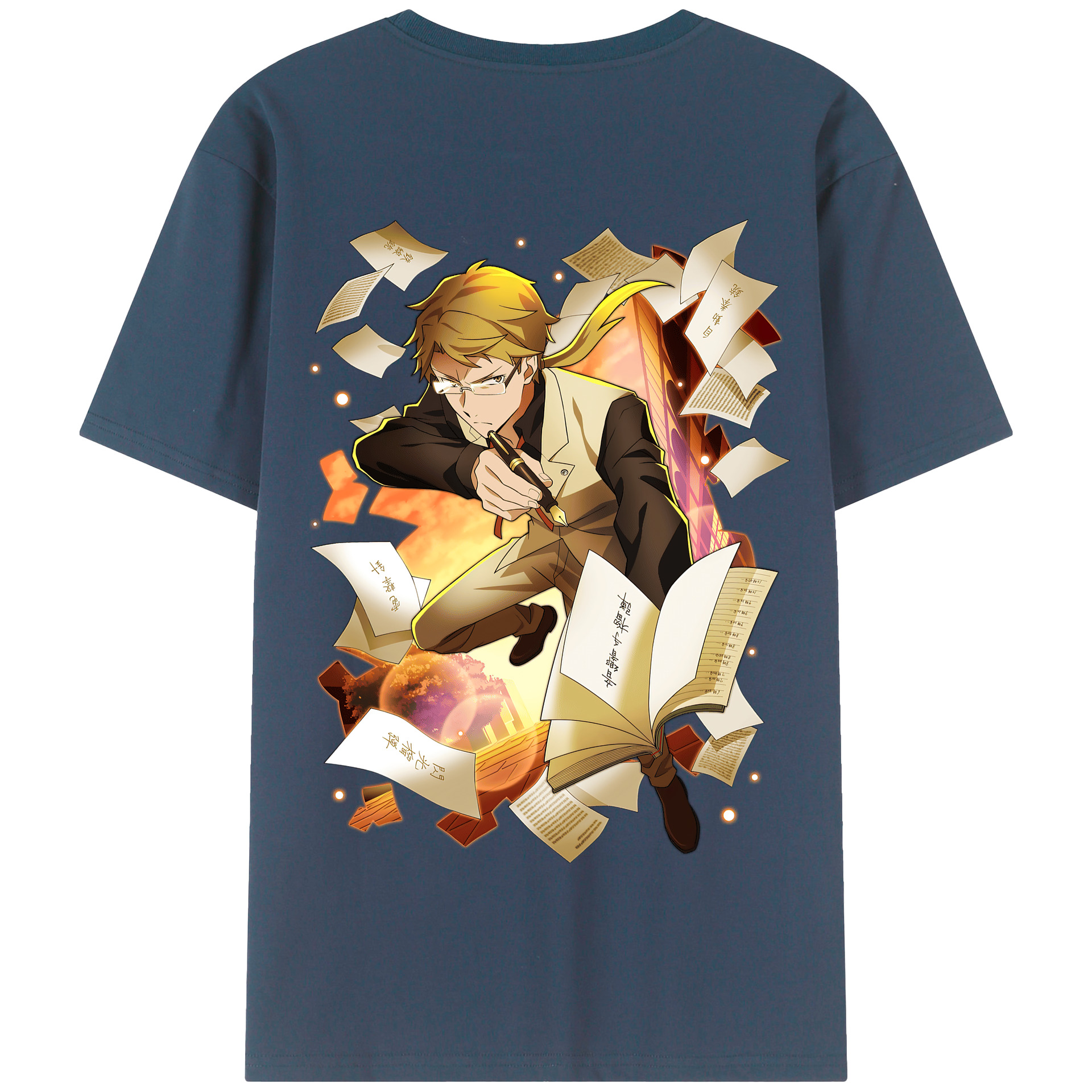 （画像用） 文豪ストレイドッグス Bungo Stray Dogs 綿100％半袖Tシャツ（背面プリント）