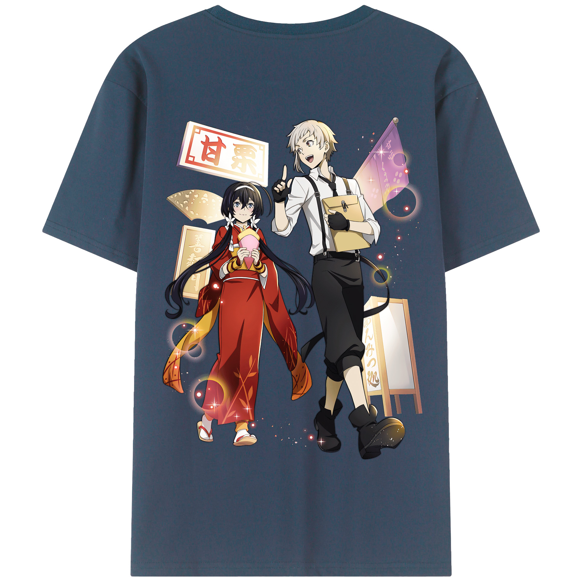 （画像用） 文豪ストレイドッグス Bungo Stray Dogs 綿100％半袖Tシャツ（背面プリント）