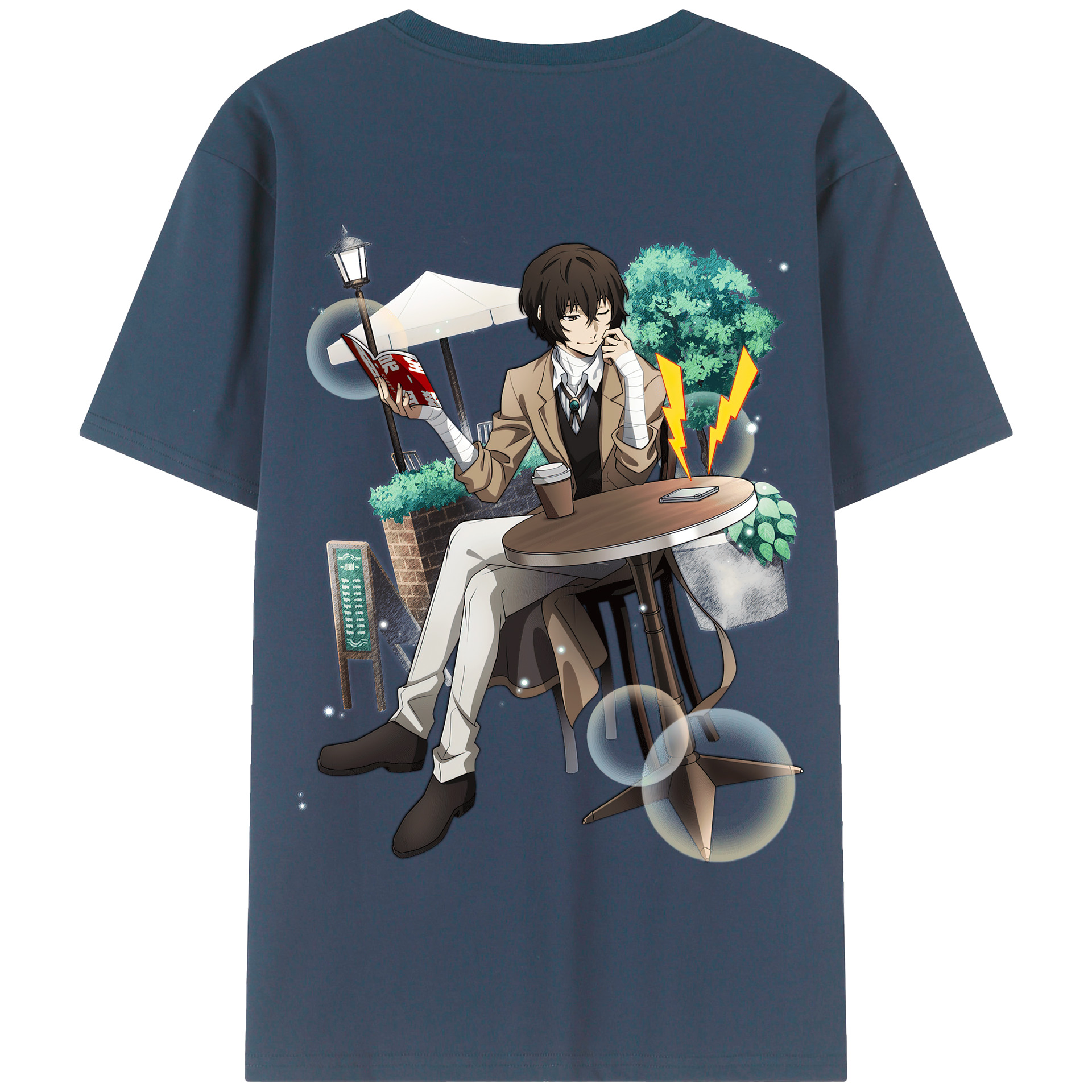 （画像用） 文豪ストレイドッグス Bungo Stray Dogs 綿100％半袖Tシャツ（背面プリント）