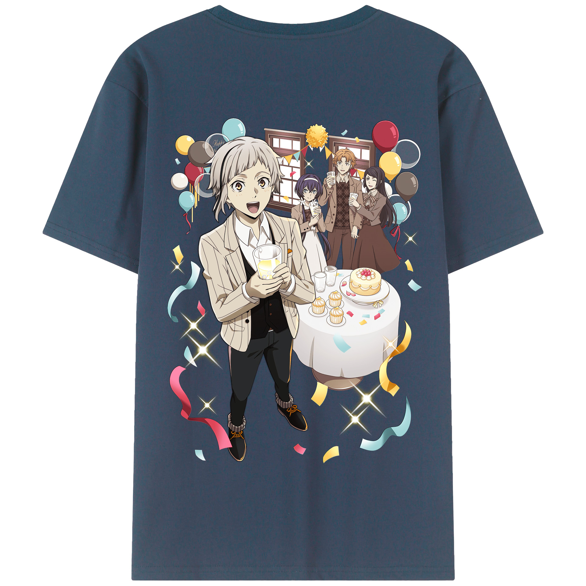 （画像用） 文豪ストレイドッグス Bungo Stray Dogs 綿100％半袖Tシャツ（背面プリント）