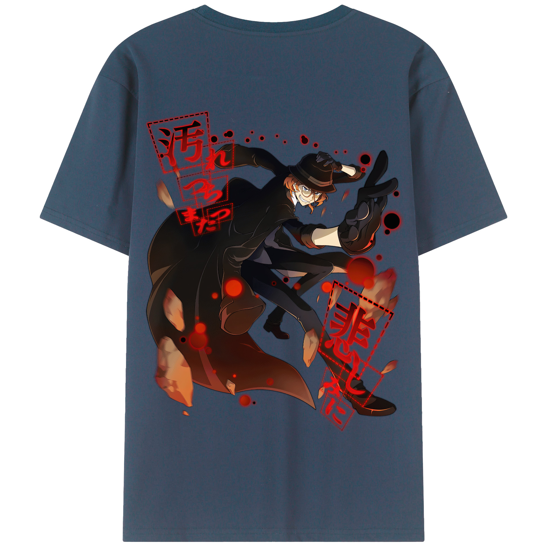 （画像用） 文豪ストレイドッグス Bungo Stray Dogs 綿100％半袖Tシャツ（背面プリント）
