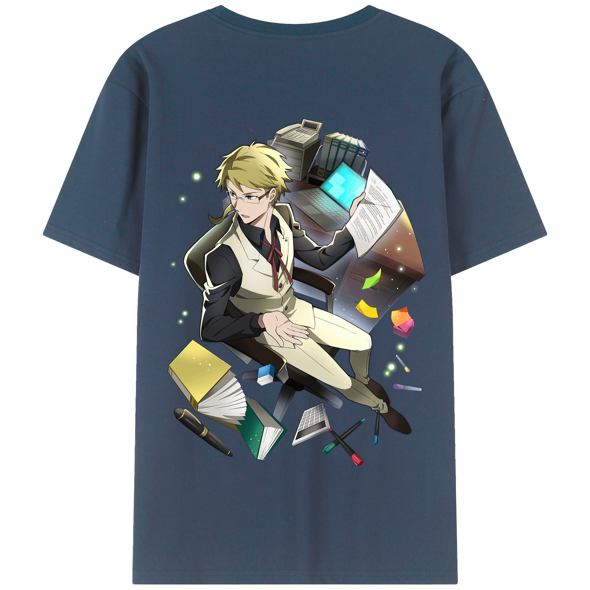 （画像用） 文豪ストレイドッグス Bungo Stray Dogs 綿100％半袖Tシャツ（背面プリント）