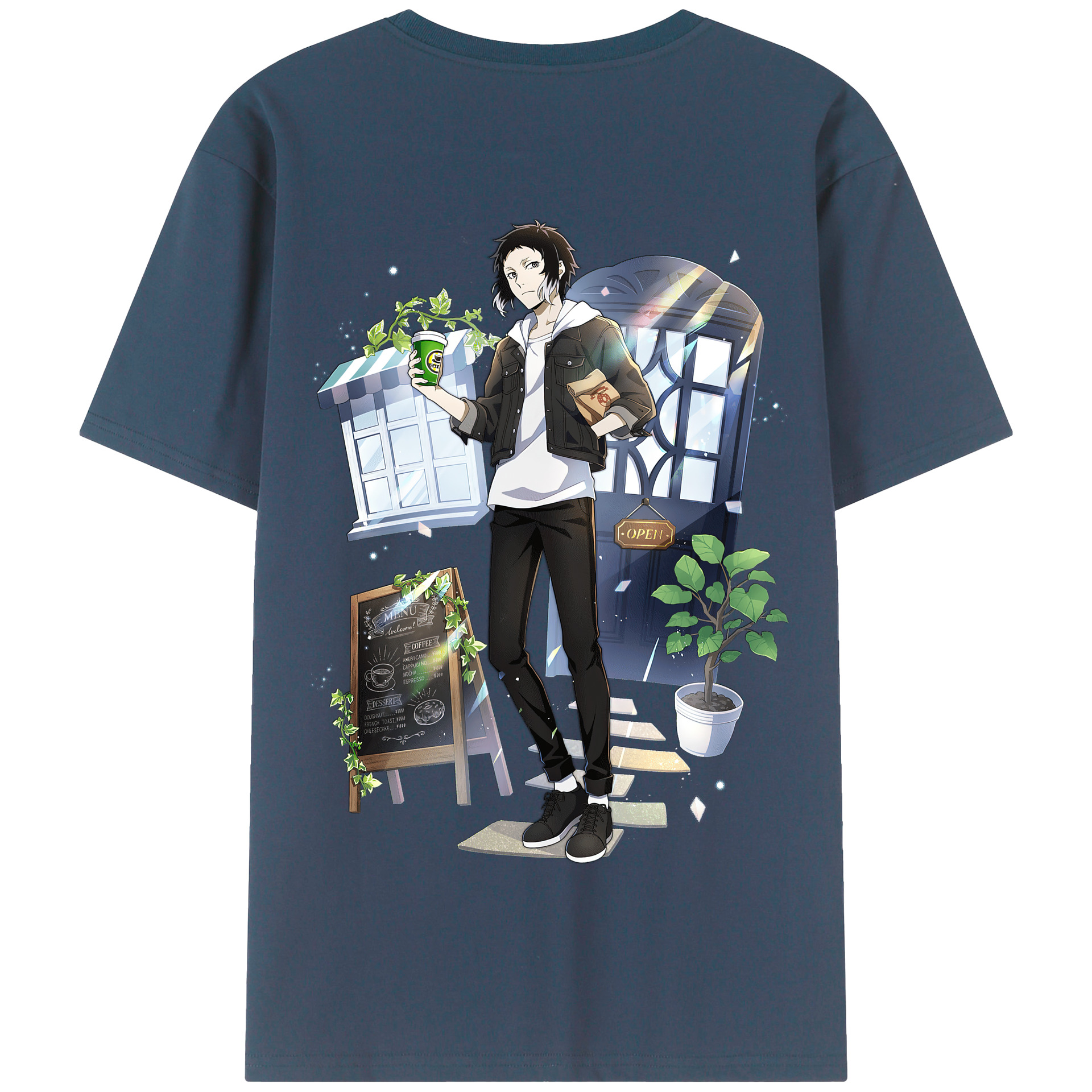（画像用） 文豪ストレイドッグス Bungo Stray Dogs 綿100％半袖Tシャツ（背面プリント）