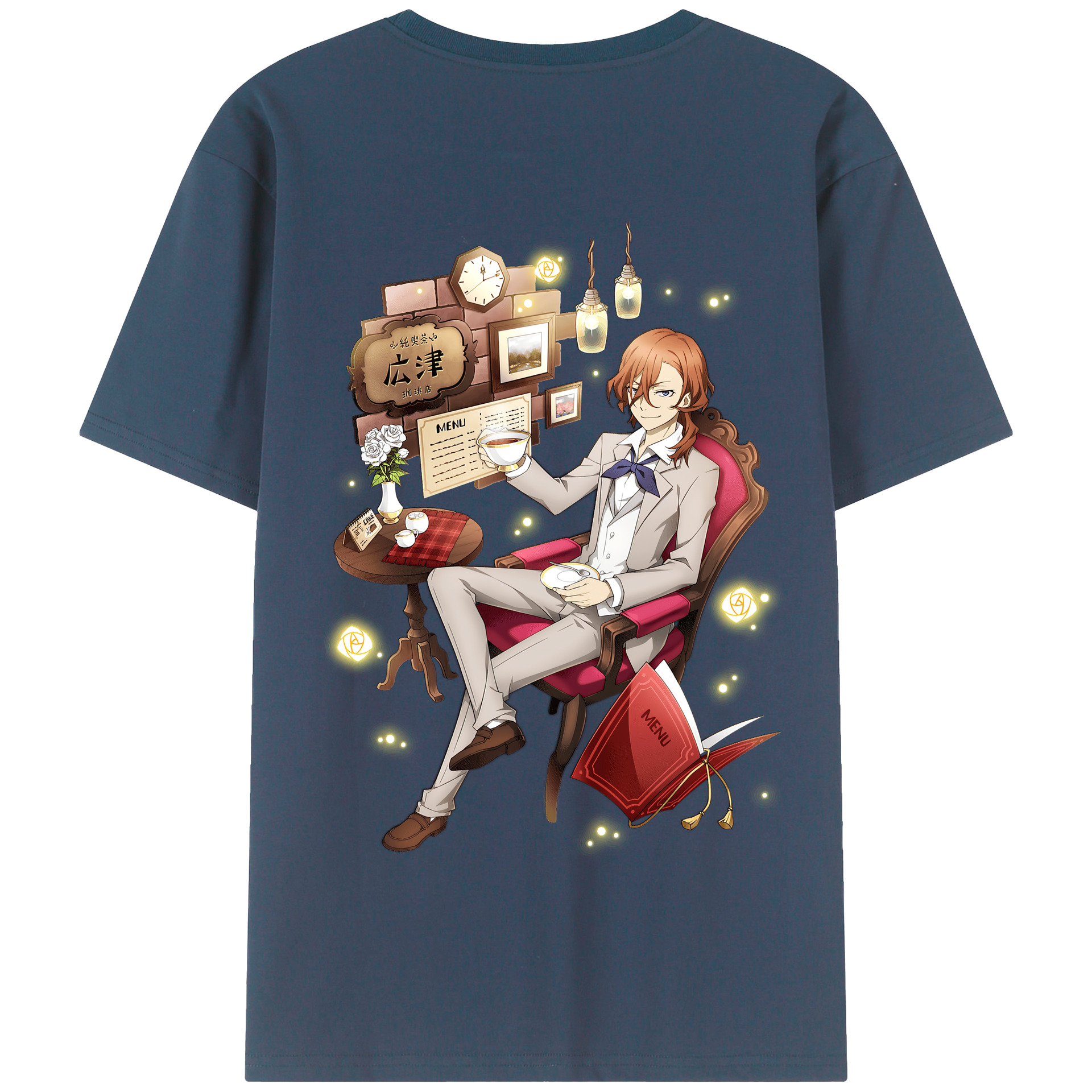 （画像用） 文豪ストレイドッグス Bungo Stray Dogs 綿100％半袖Tシャツ（背面プリント）