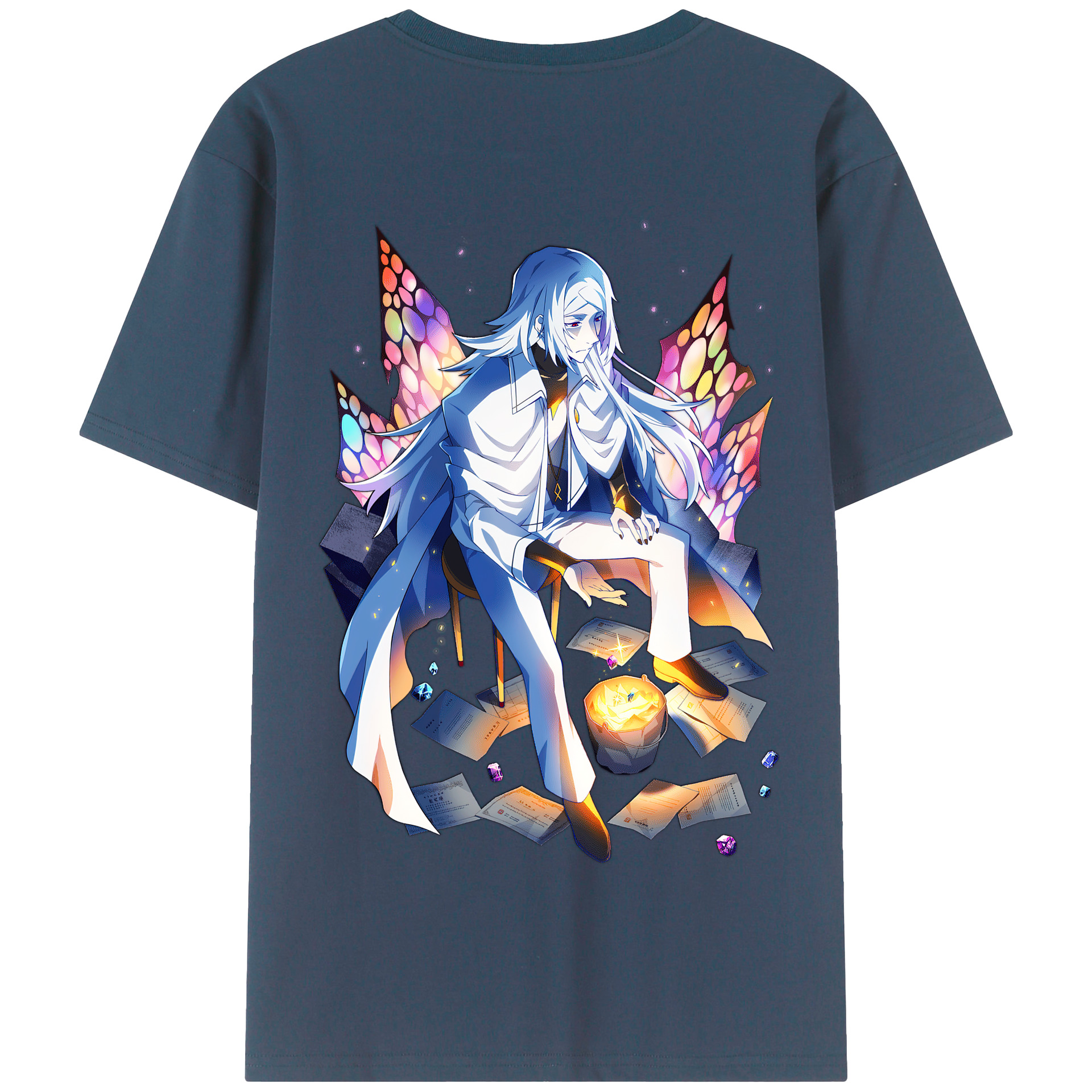（画像用） 文豪ストレイドッグス Bungo Stray Dogs 綿100％半袖Tシャツ（背面プリント）