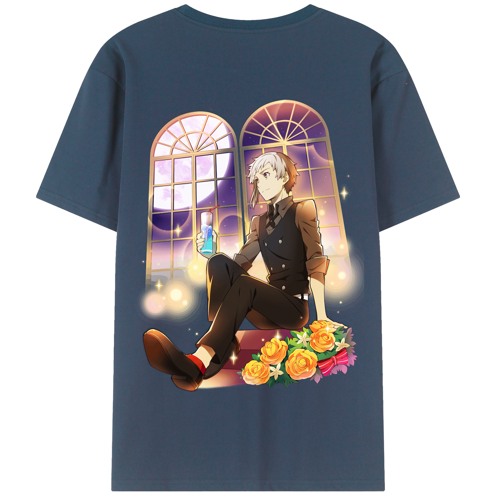 （画像用） 文豪ストレイドッグス Bungo Stray Dogs 綿100％半袖Tシャツ（背面プリント）