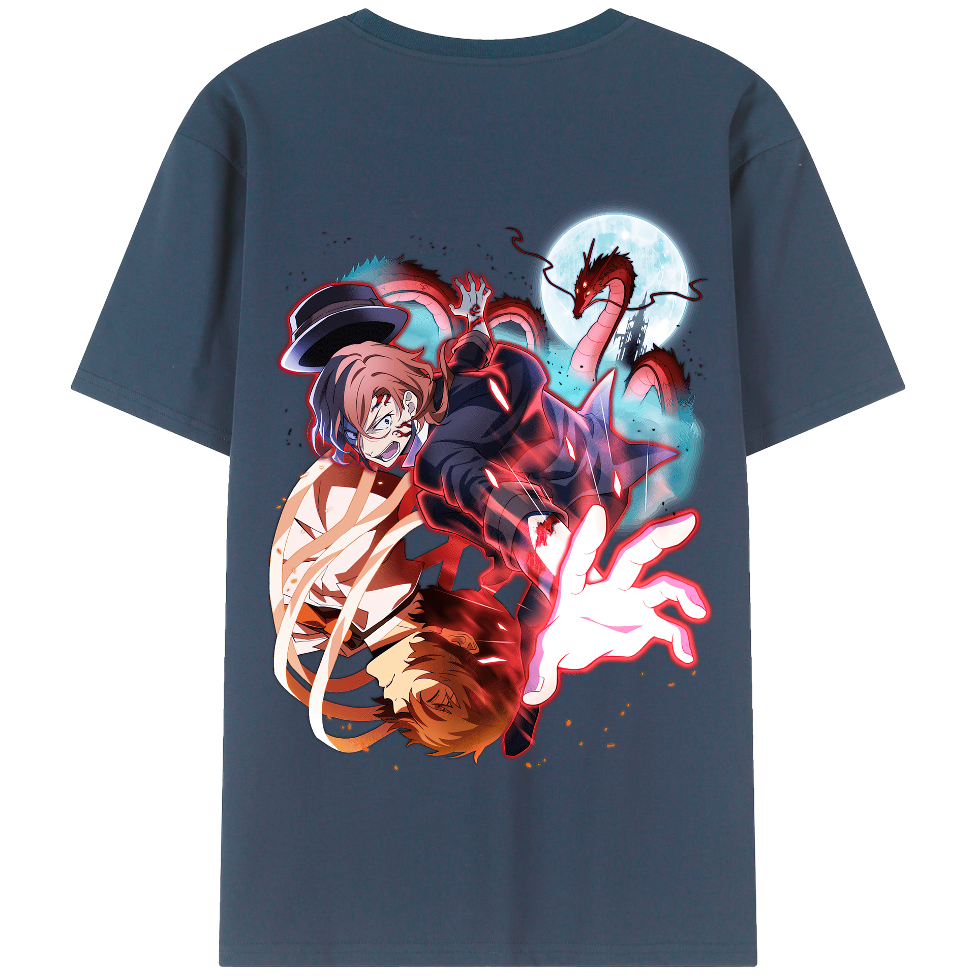（画像用） 文豪ストレイドッグス Bungo Stray Dogs 綿100％半袖Tシャツ（背面プリント）