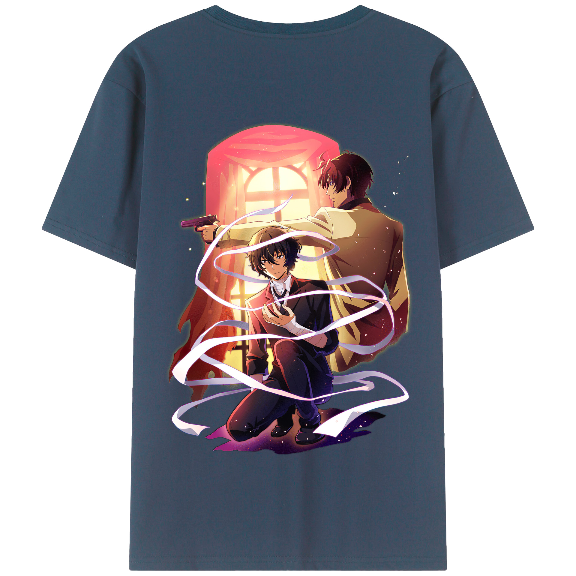 （画像用） 文豪ストレイドッグス Bungo Stray Dogs 綿100％半袖Tシャツ（背面プリント）