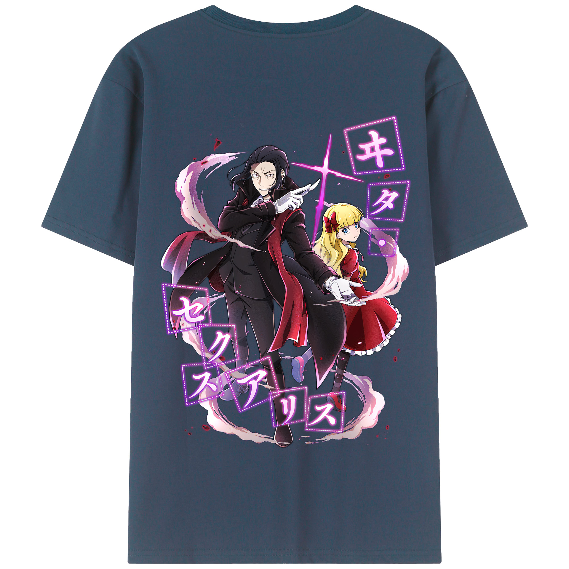 （画像用） 文豪ストレイドッグス Bungo Stray Dogs 綿100％半袖Tシャツ（背面プリント）