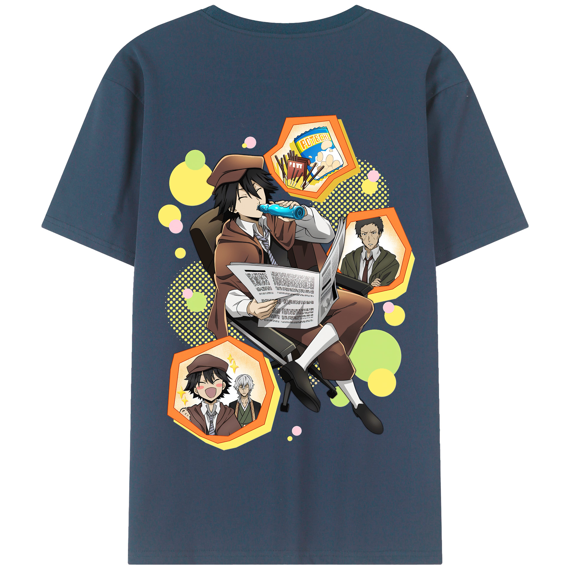 （画像用） 文豪ストレイドッグス Bungo Stray Dogs 綿100％半袖Tシャツ（背面プリント）