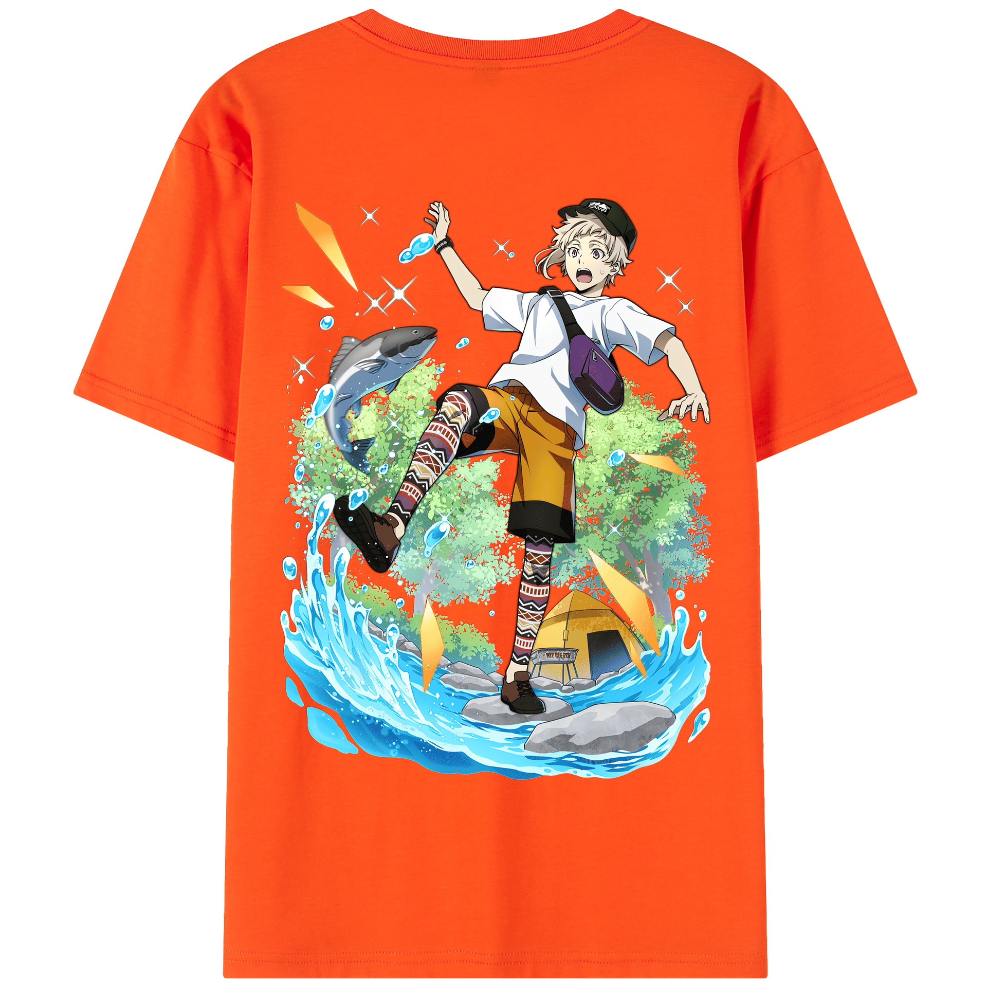 （画像用） 文豪ストレイドッグス Bungo Stray Dogs 綿100％半袖Tシャツ（背面プリント）