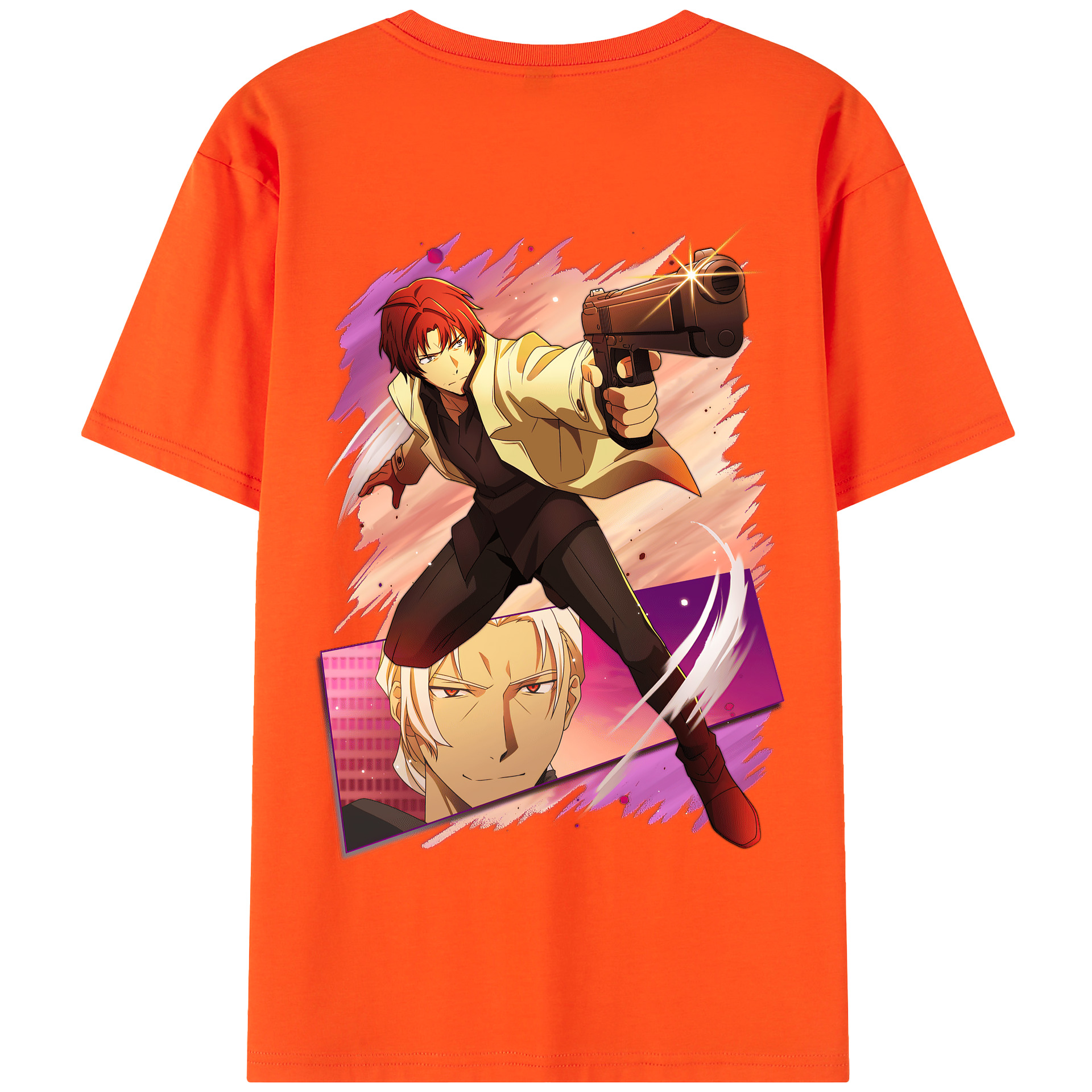 （画像用） 文豪ストレイドッグス Bungo Stray Dogs 綿100％半袖Tシャツ（背面プリント）