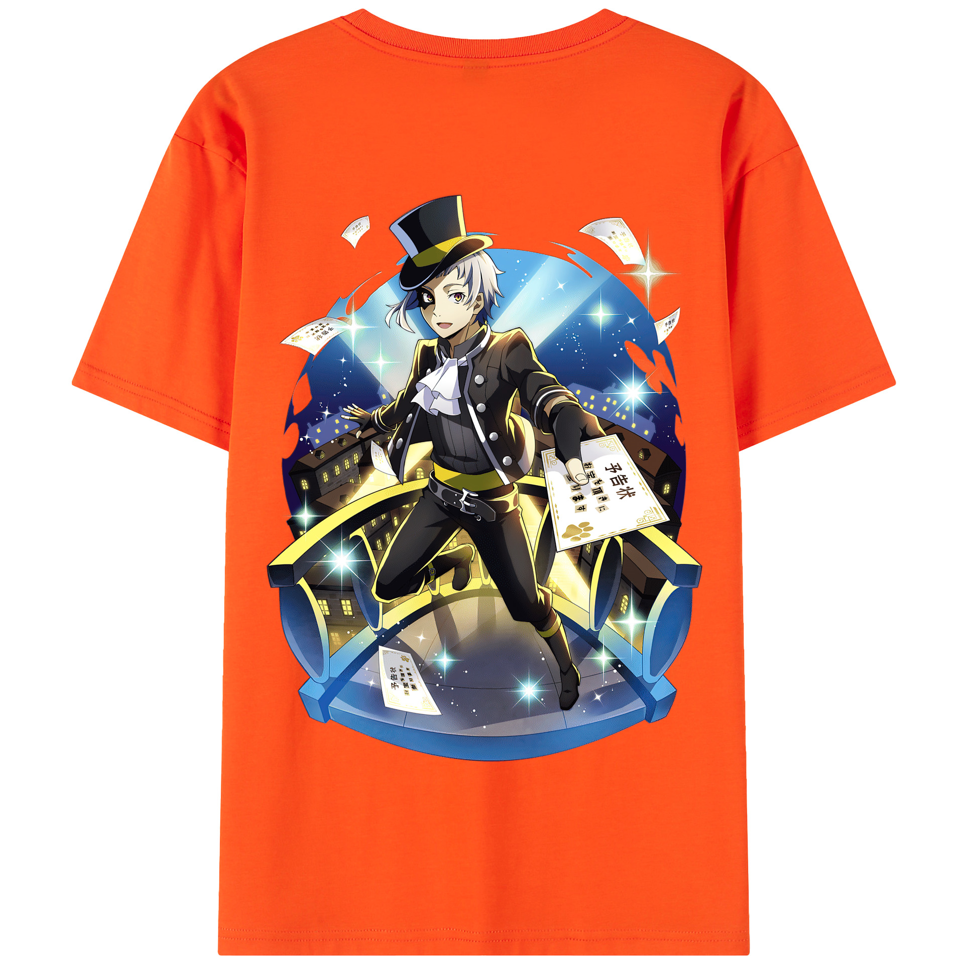 （画像用） 文豪ストレイドッグス Bungo Stray Dogs 綿100％半袖Tシャツ（背面プリント）
