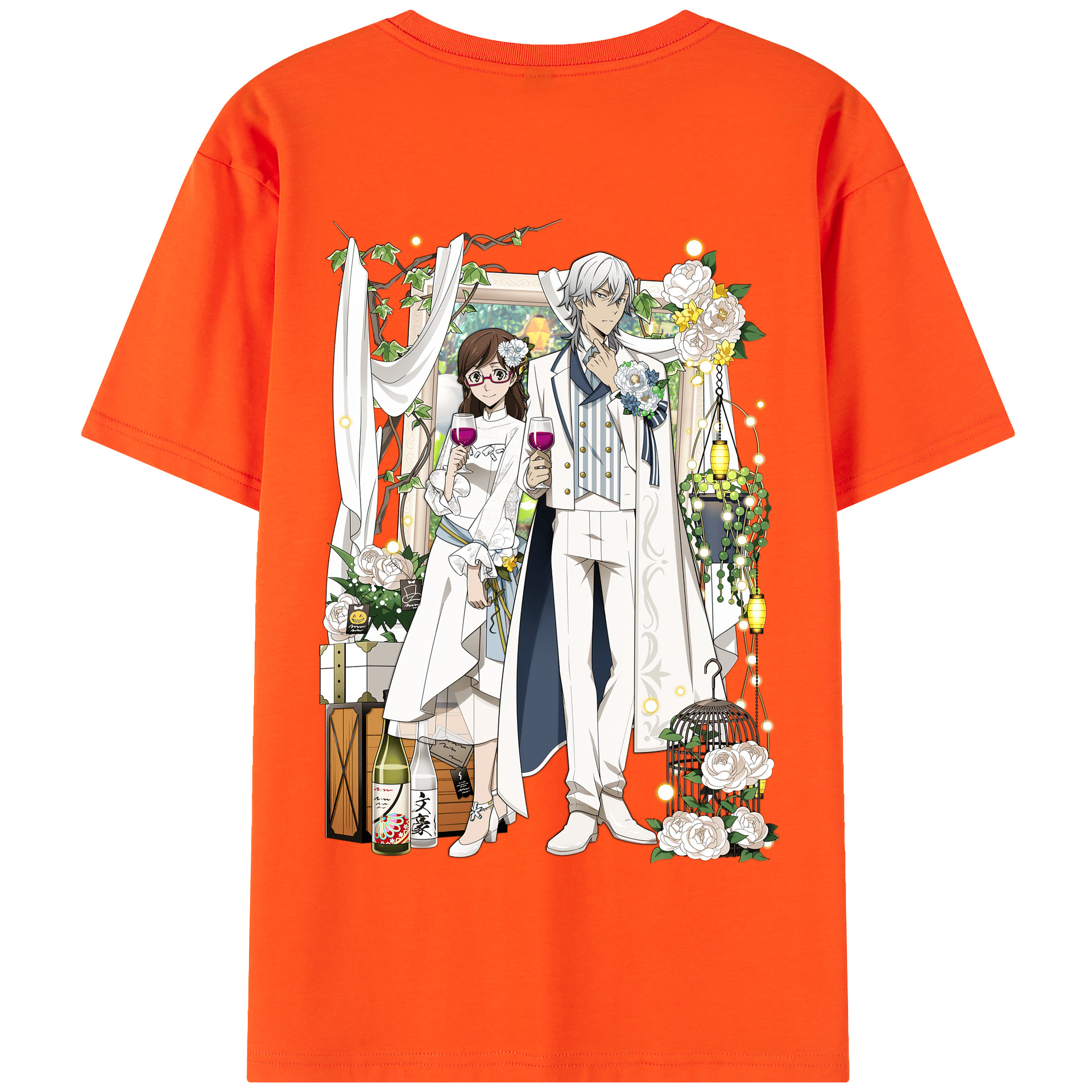 （画像用） 文豪ストレイドッグス Bungo Stray Dogs 綿100％半袖Tシャツ（背面プリント）