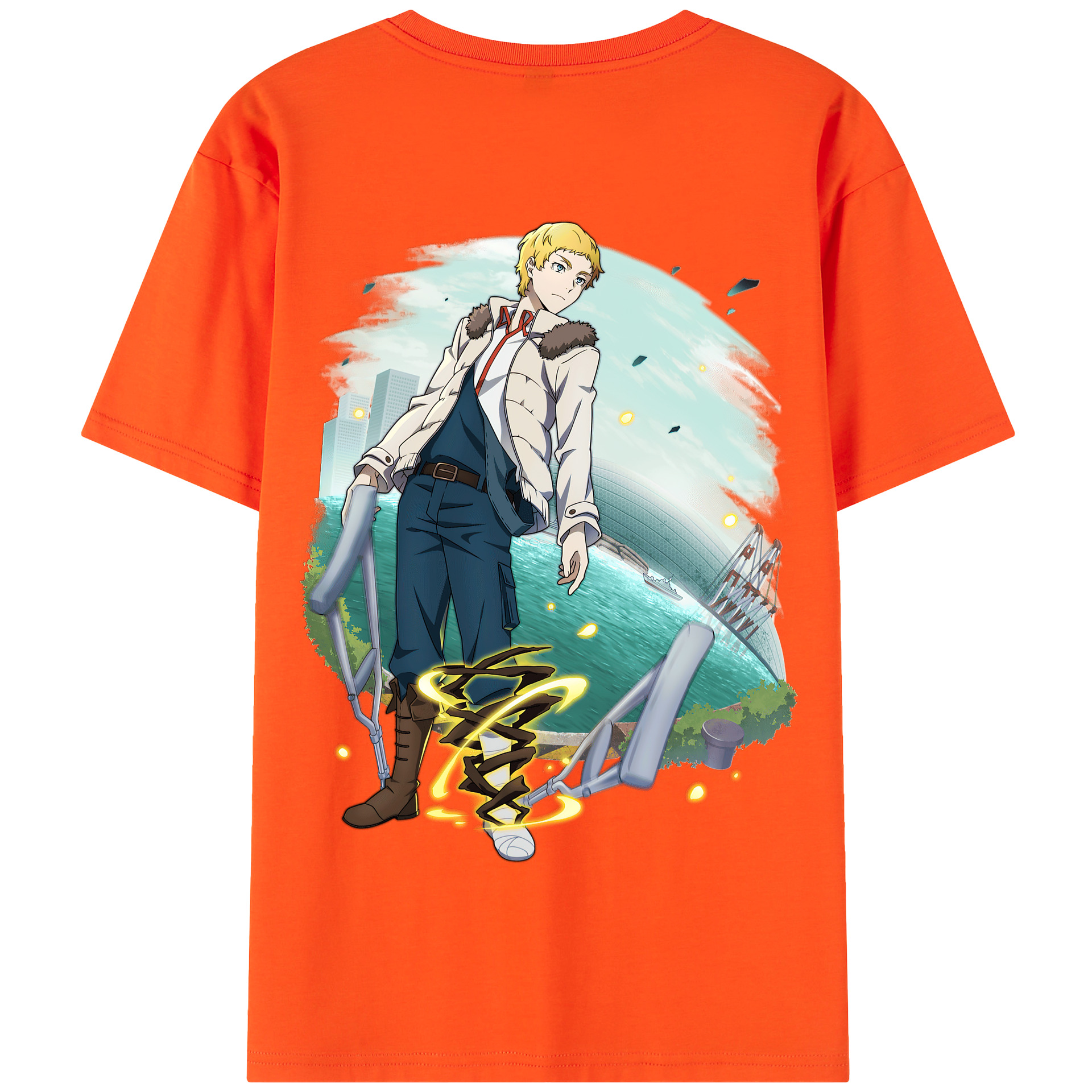 （画像用） 文豪ストレイドッグス Bungo Stray Dogs 綿100％半袖Tシャツ（背面プリント）
