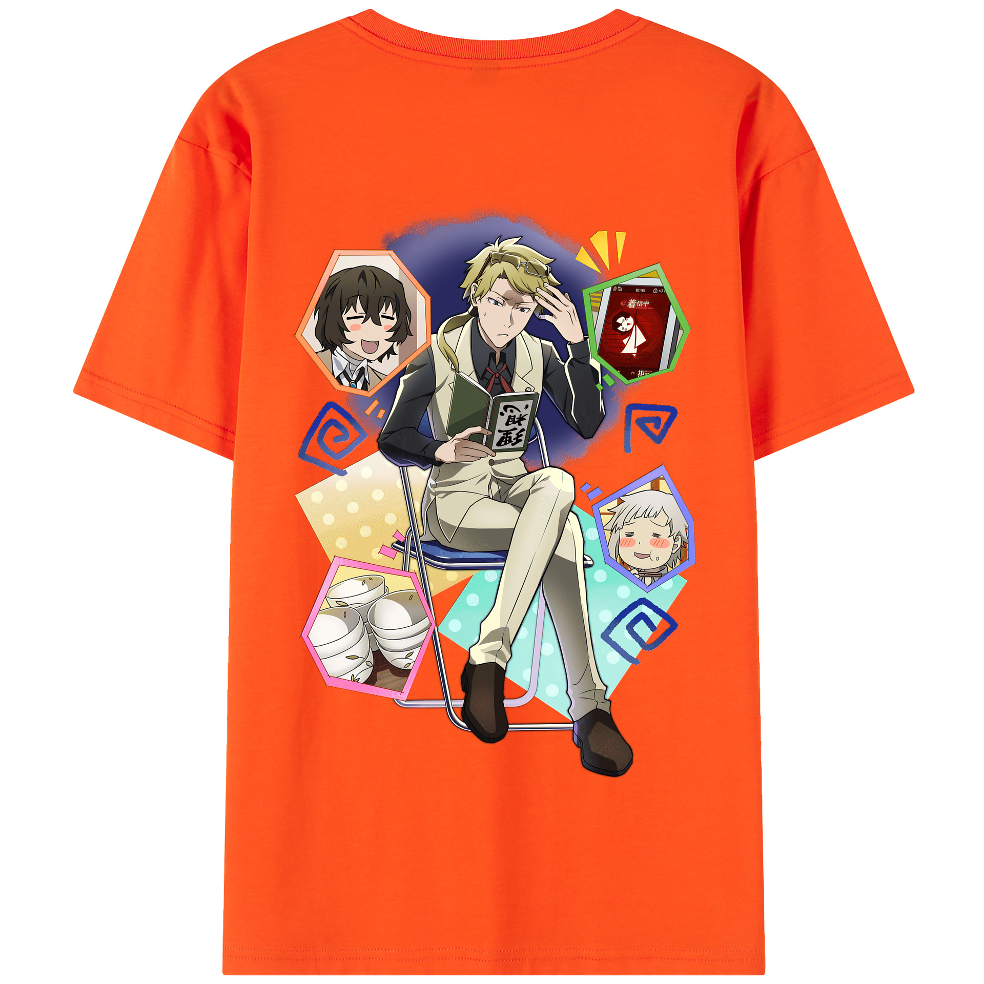 （画像用） 文豪ストレイドッグス Bungo Stray Dogs 綿100％半袖Tシャツ（背面プリント）