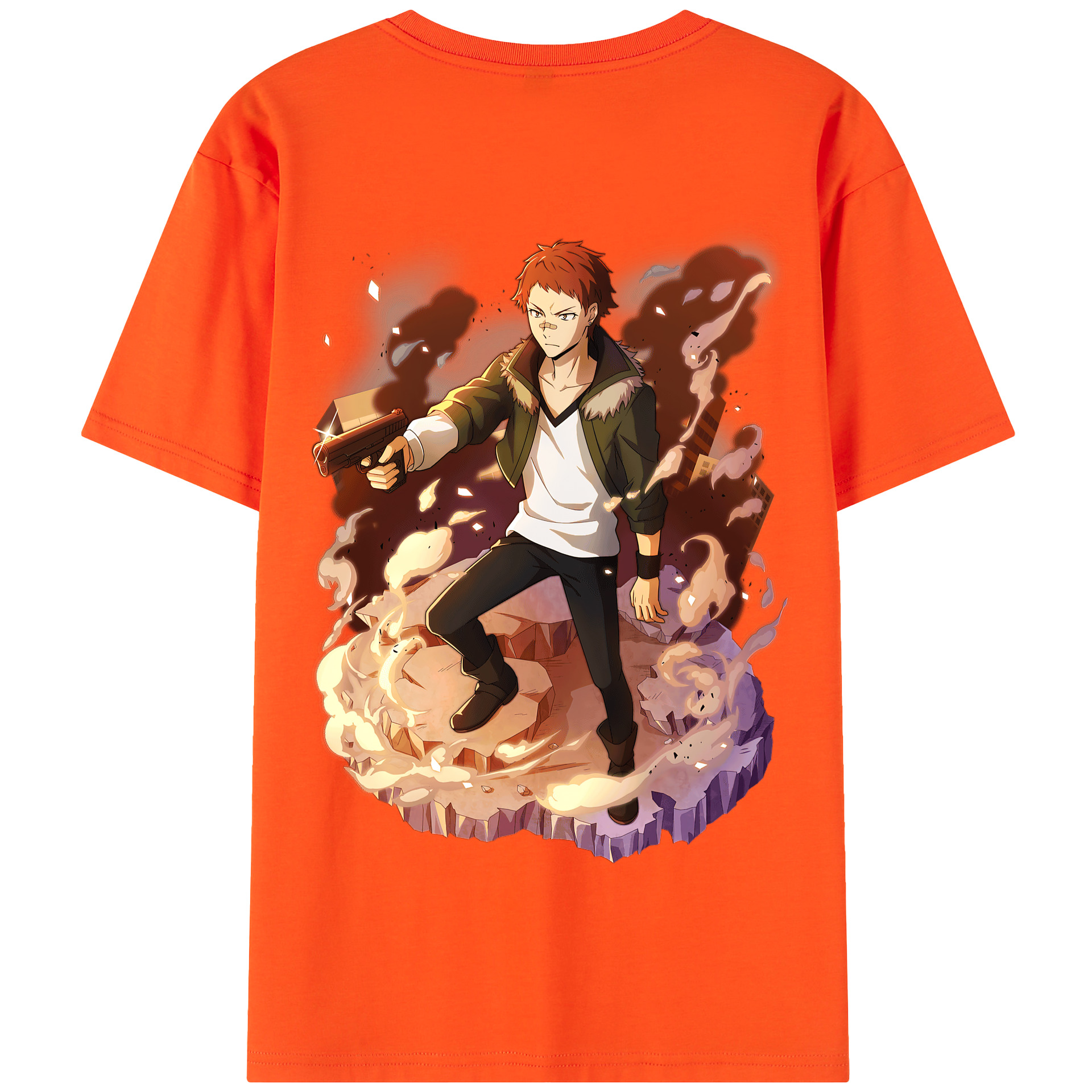 （画像用） 文豪ストレイドッグス Bungo Stray Dogs 綿100％半袖Tシャツ（背面プリント）