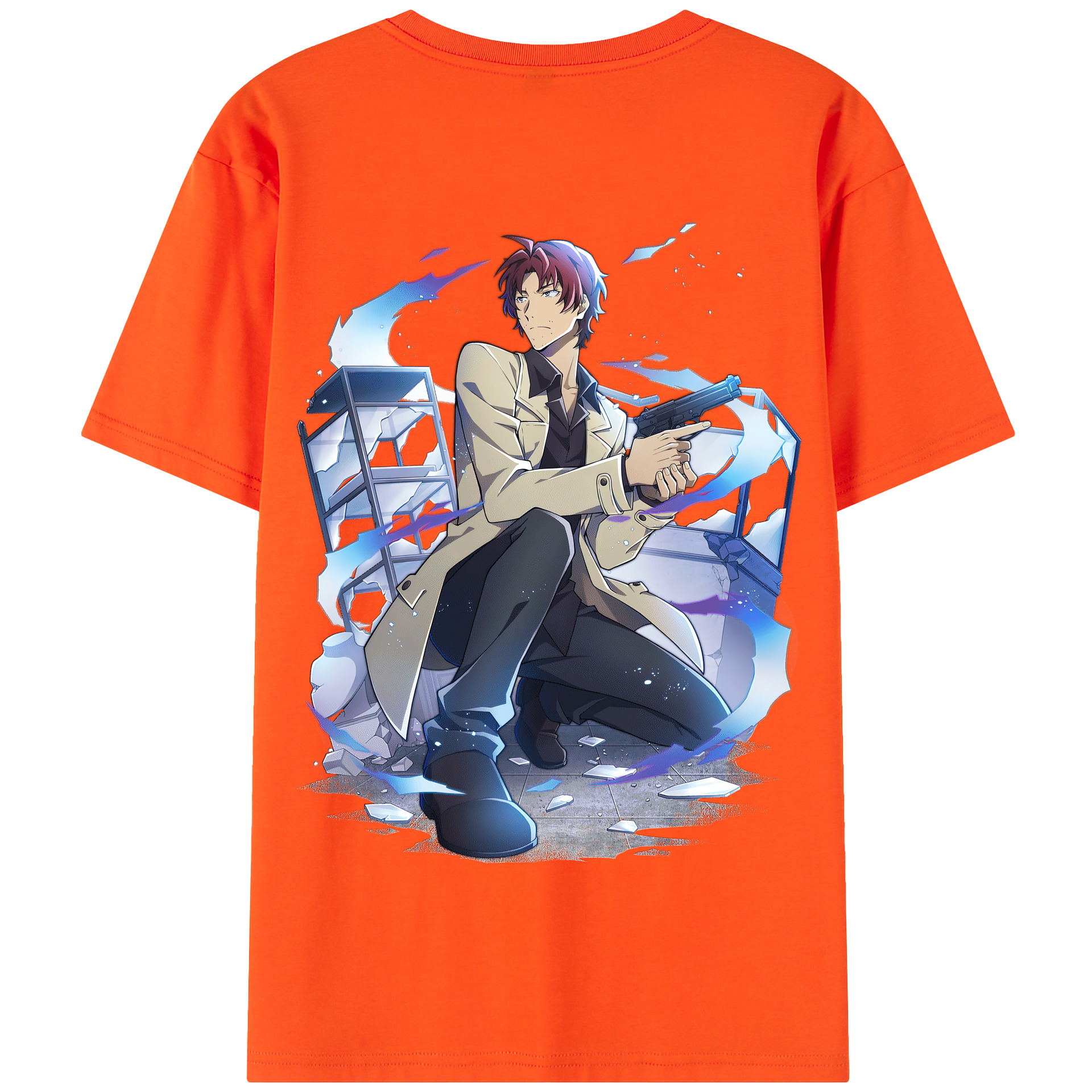 （画像用） 文豪ストレイドッグス Bungo Stray Dogs 綿100％半袖Tシャツ（背面プリント）