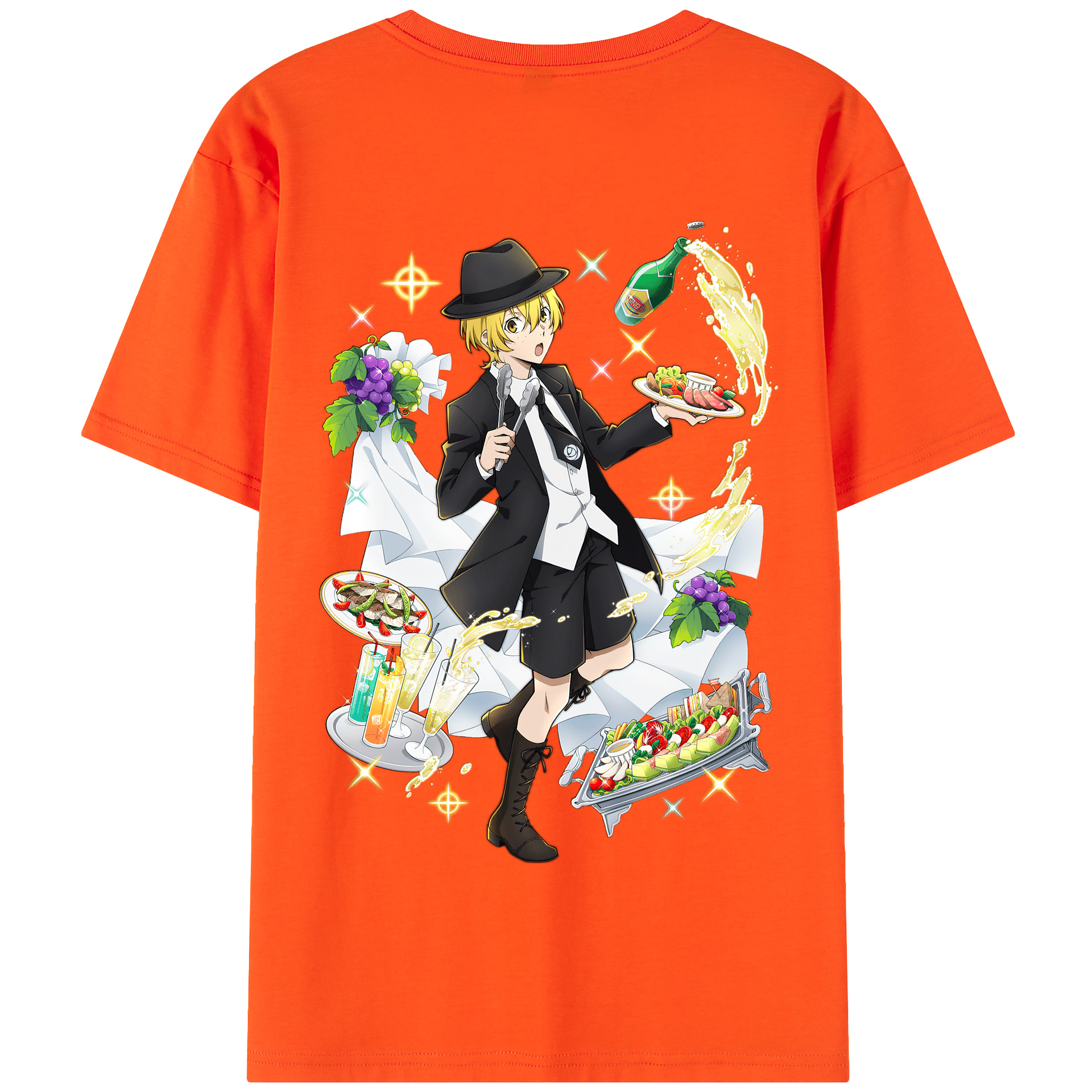 （画像用） 文豪ストレイドッグス Bungo Stray Dogs 綿100％半袖Tシャツ（背面プリント）