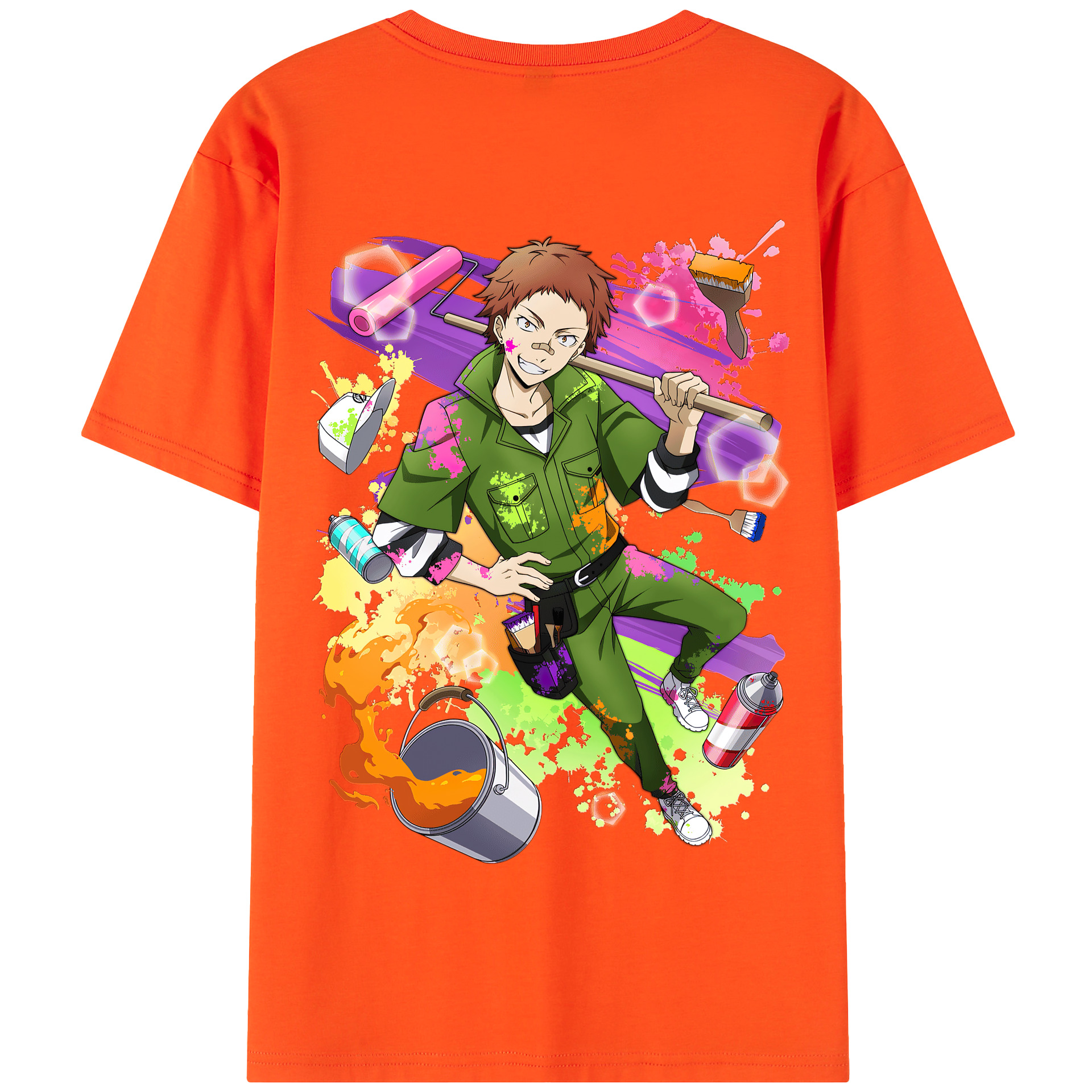 （画像用） 文豪ストレイドッグス Bungo Stray Dogs 綿100％半袖Tシャツ（背面プリント）