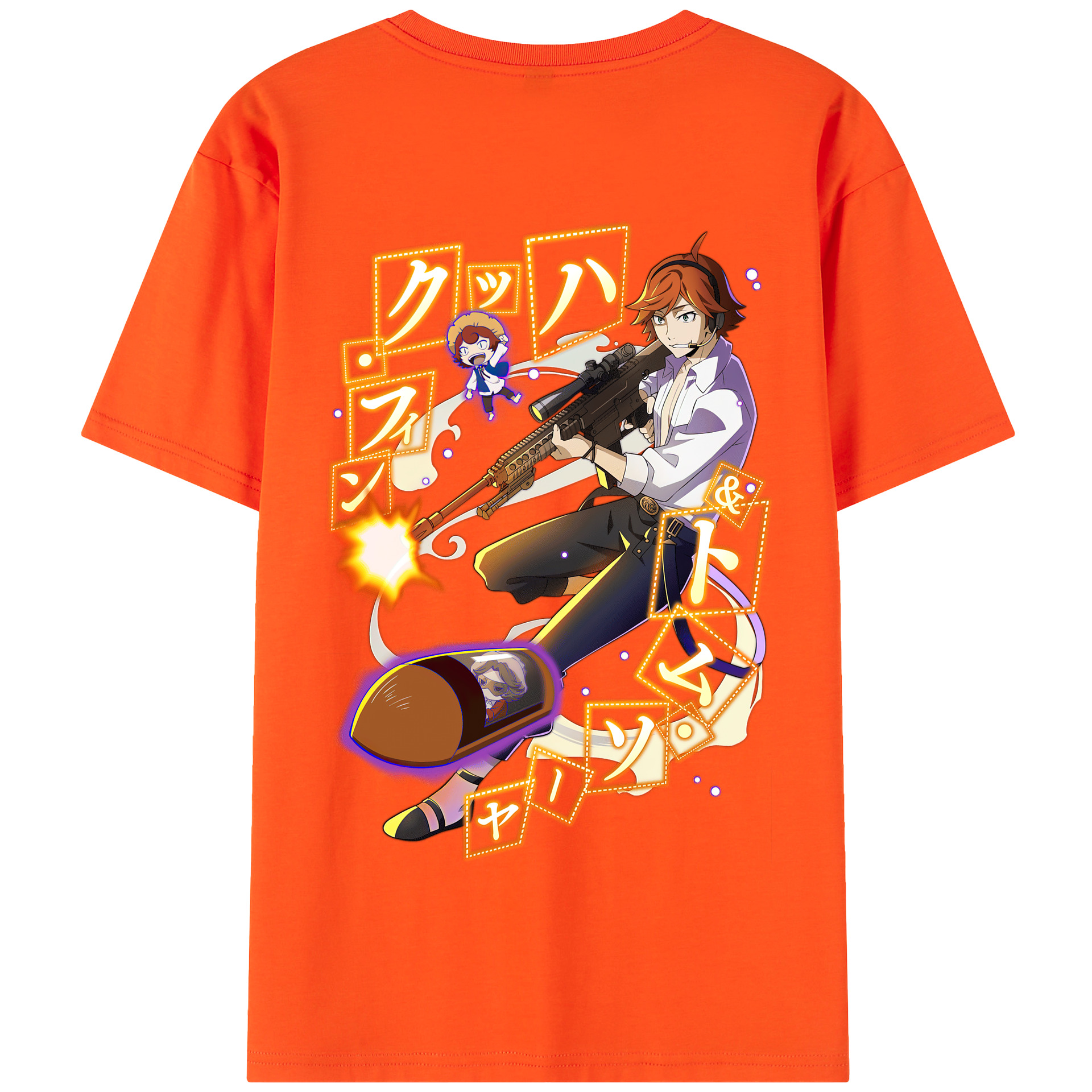 （画像用） 文豪ストレイドッグス Bungo Stray Dogs 綿100％半袖Tシャツ（背面プリント）